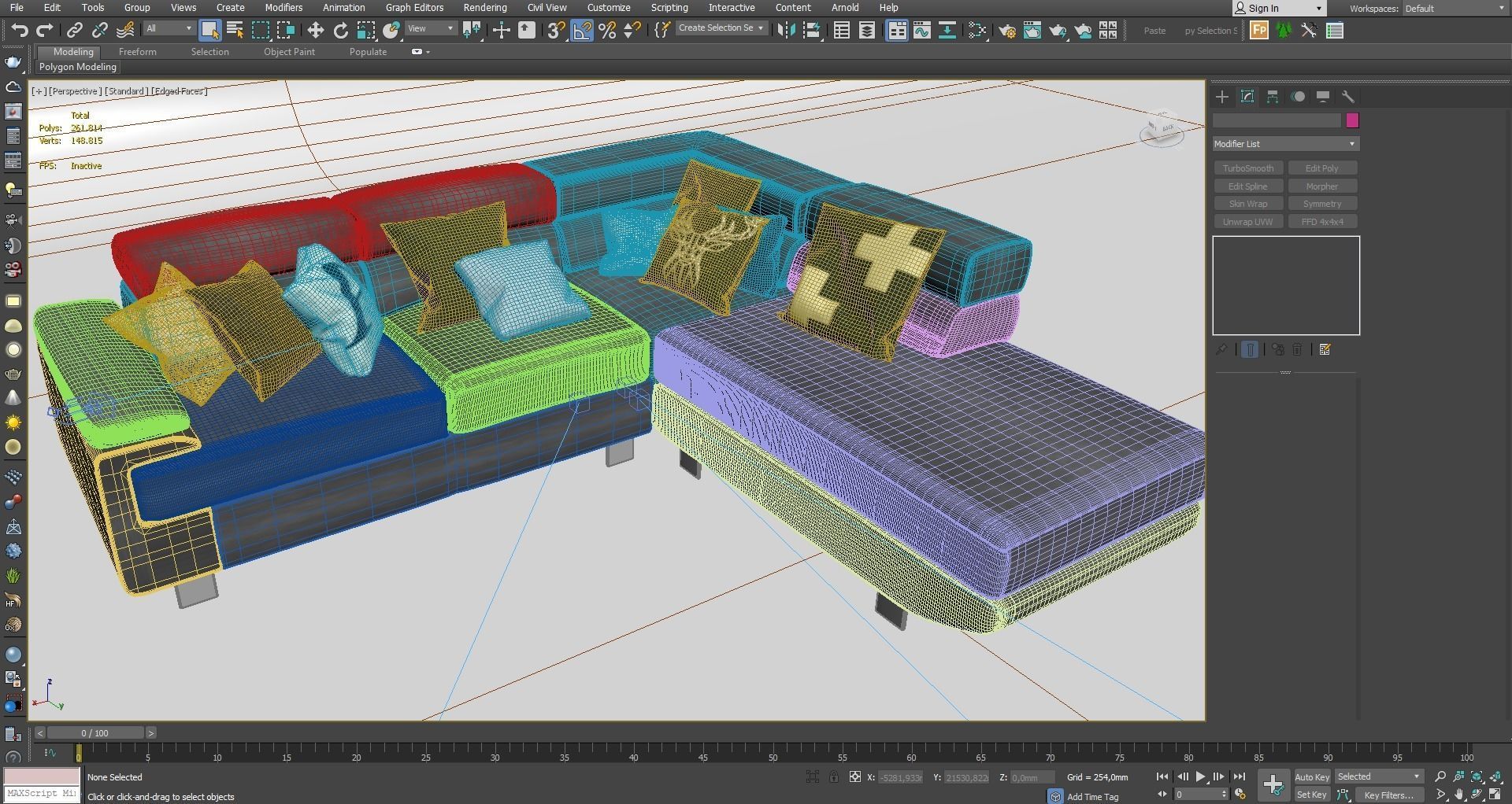 Sofa Ashley Low-poly 3D model_8