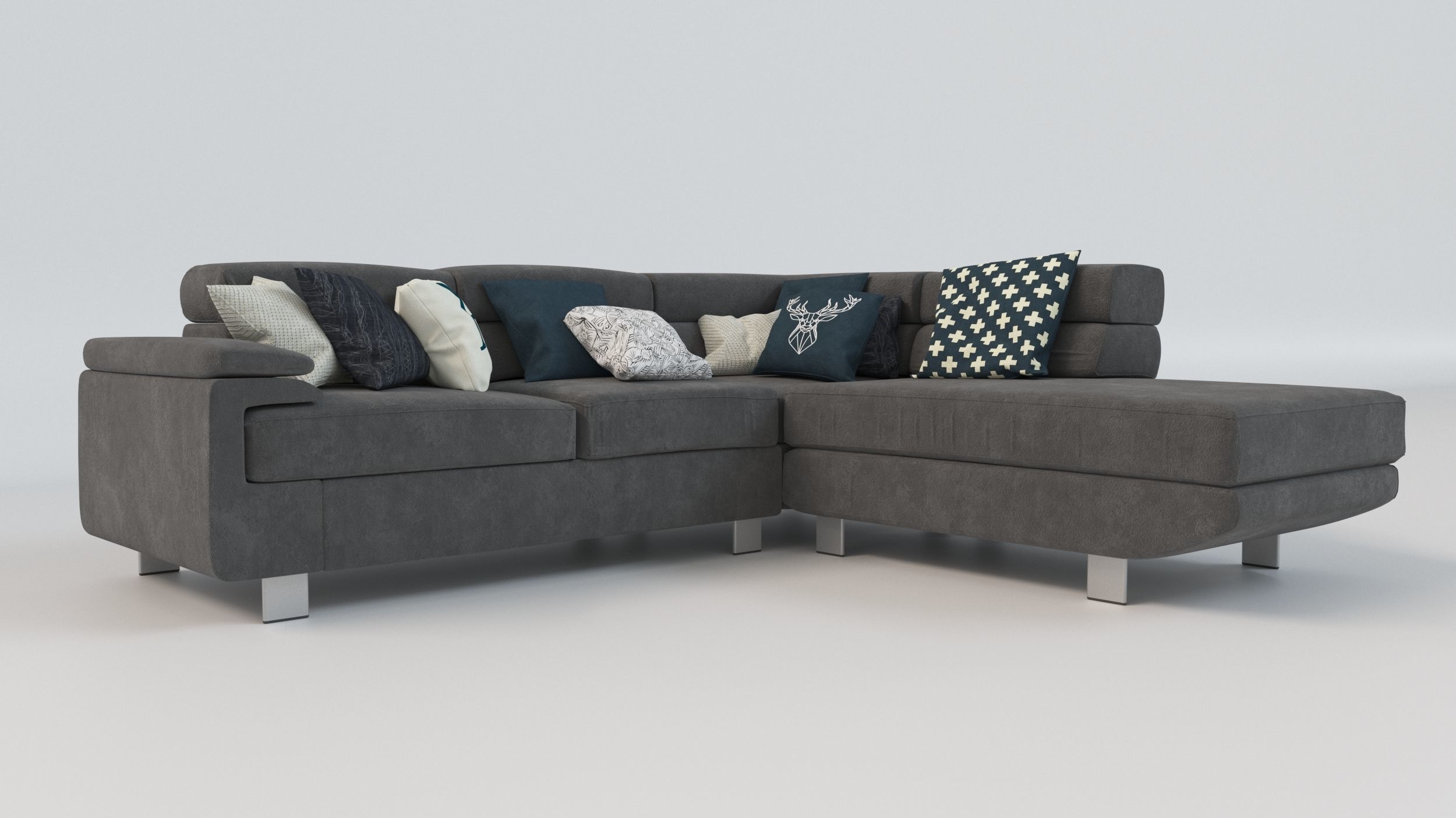 Sofa Ashley Low-poly 3D model_1