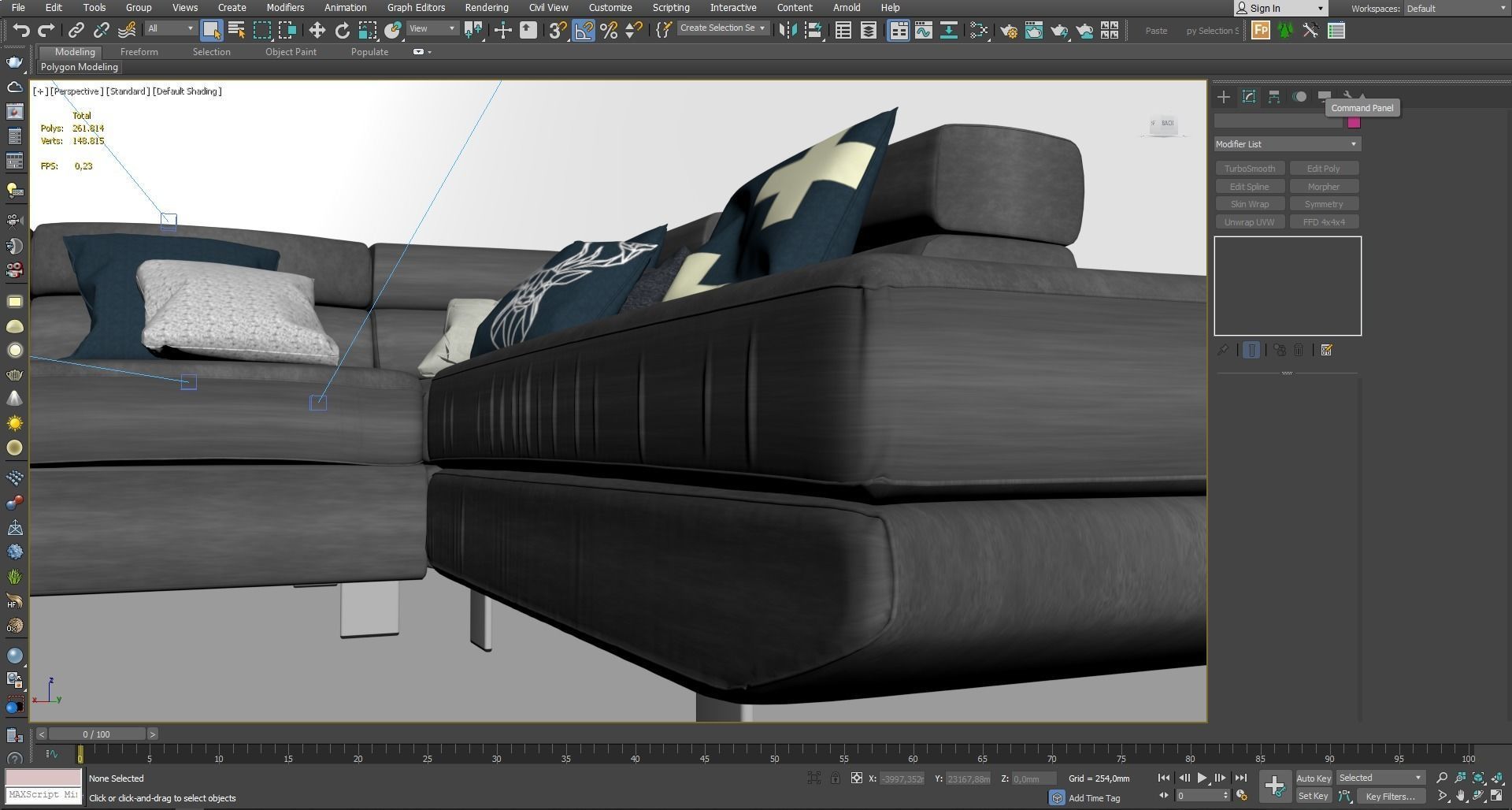 Sofa Ashley Low-poly 3D model_9