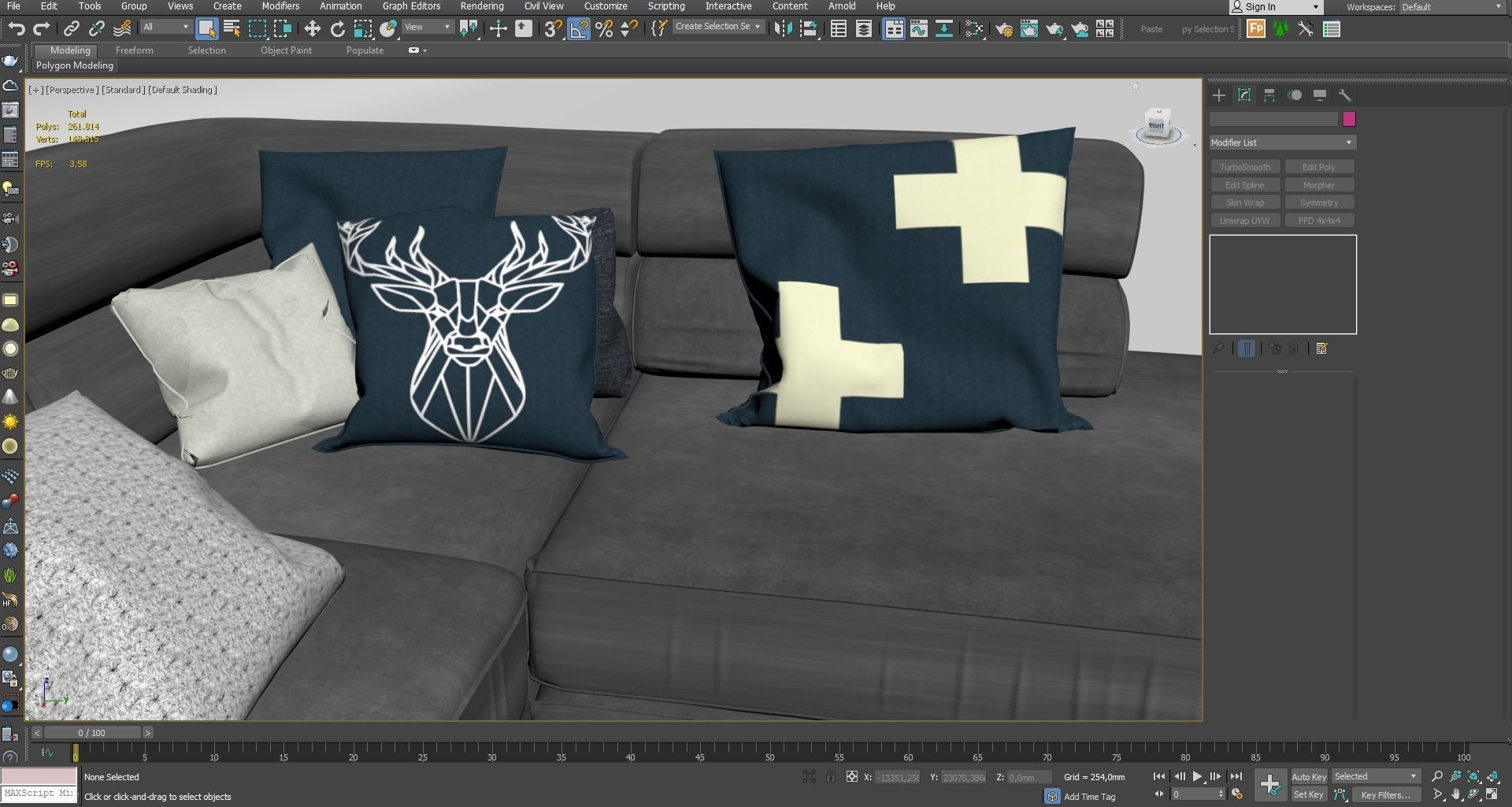 Sofa Ashley Low-poly 3D model_11