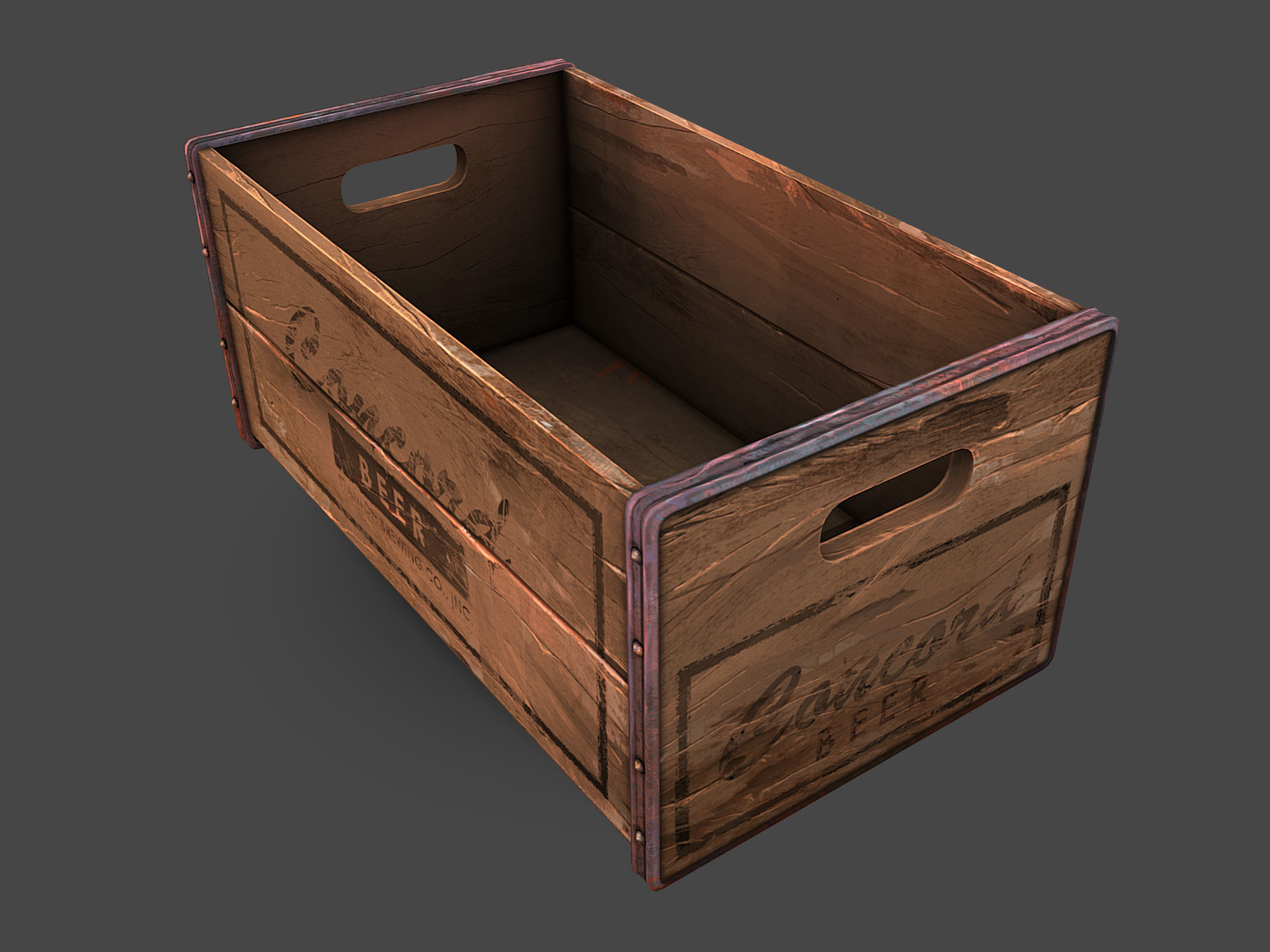 Old Crate  Low-poly 3D model_3