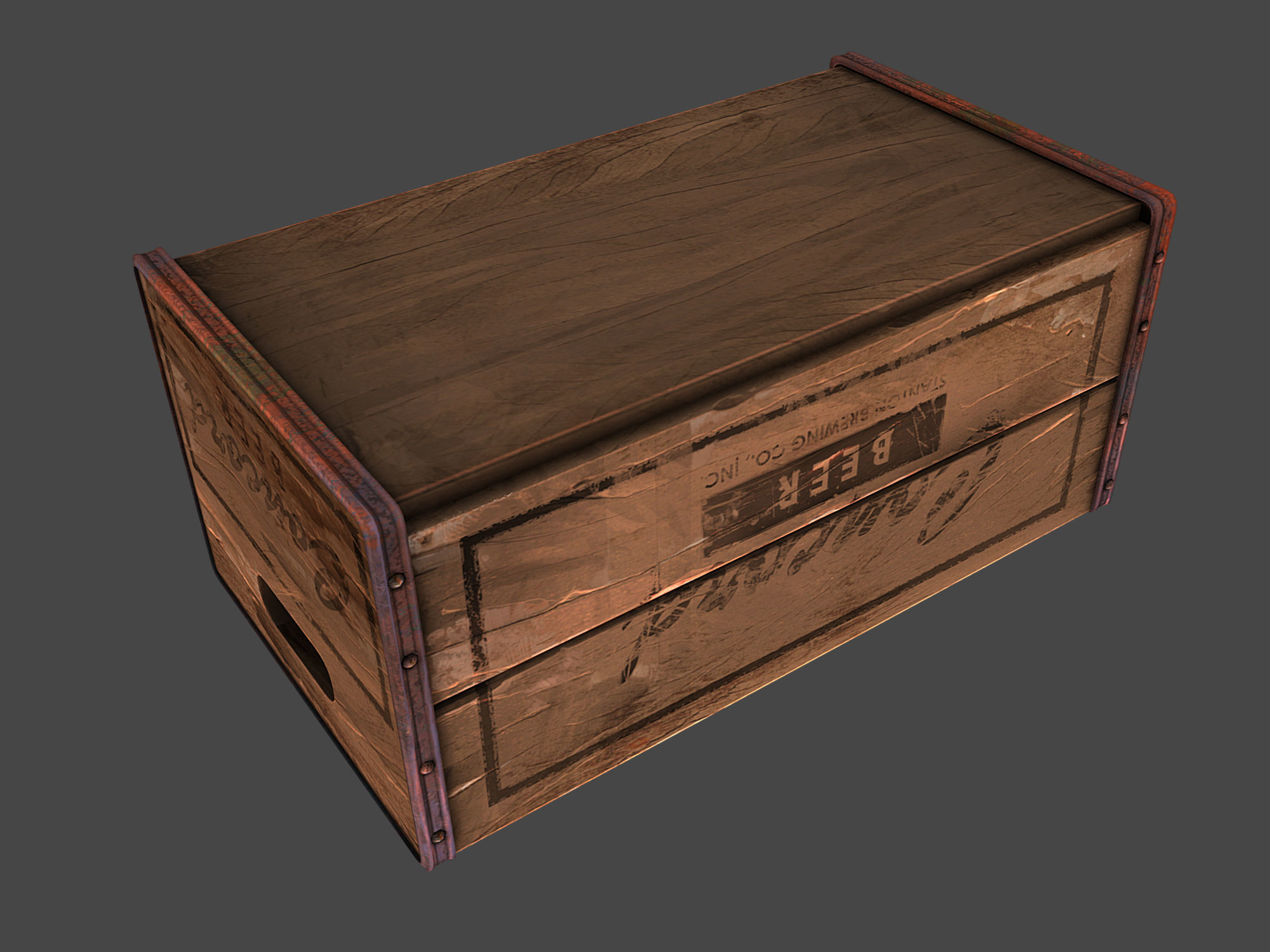 Old Crate  Low-poly 3D model_8