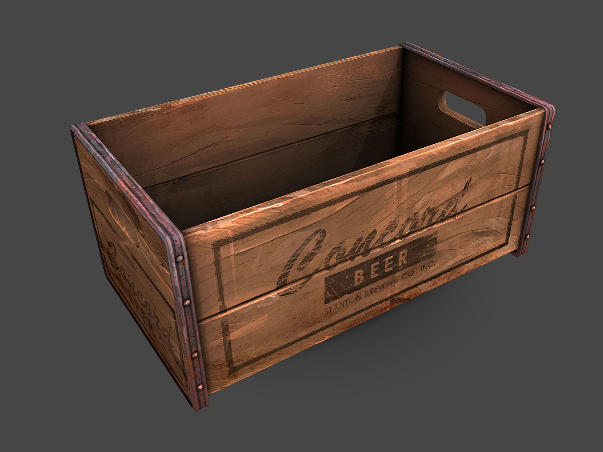 Old Crate  Low-poly 3D model_6