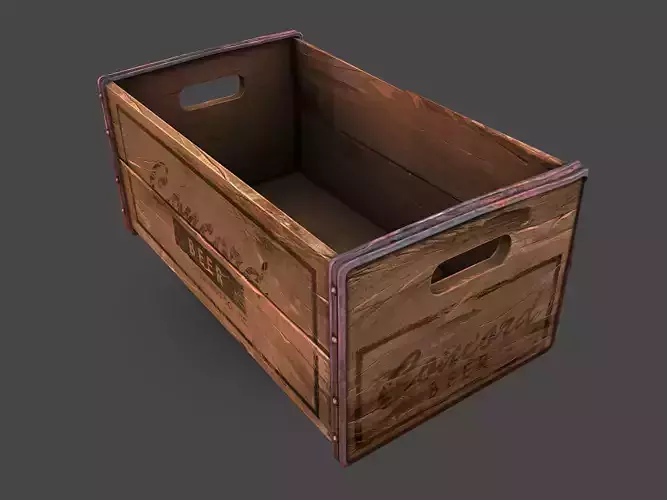 Old Crate  Low-poly 3D model