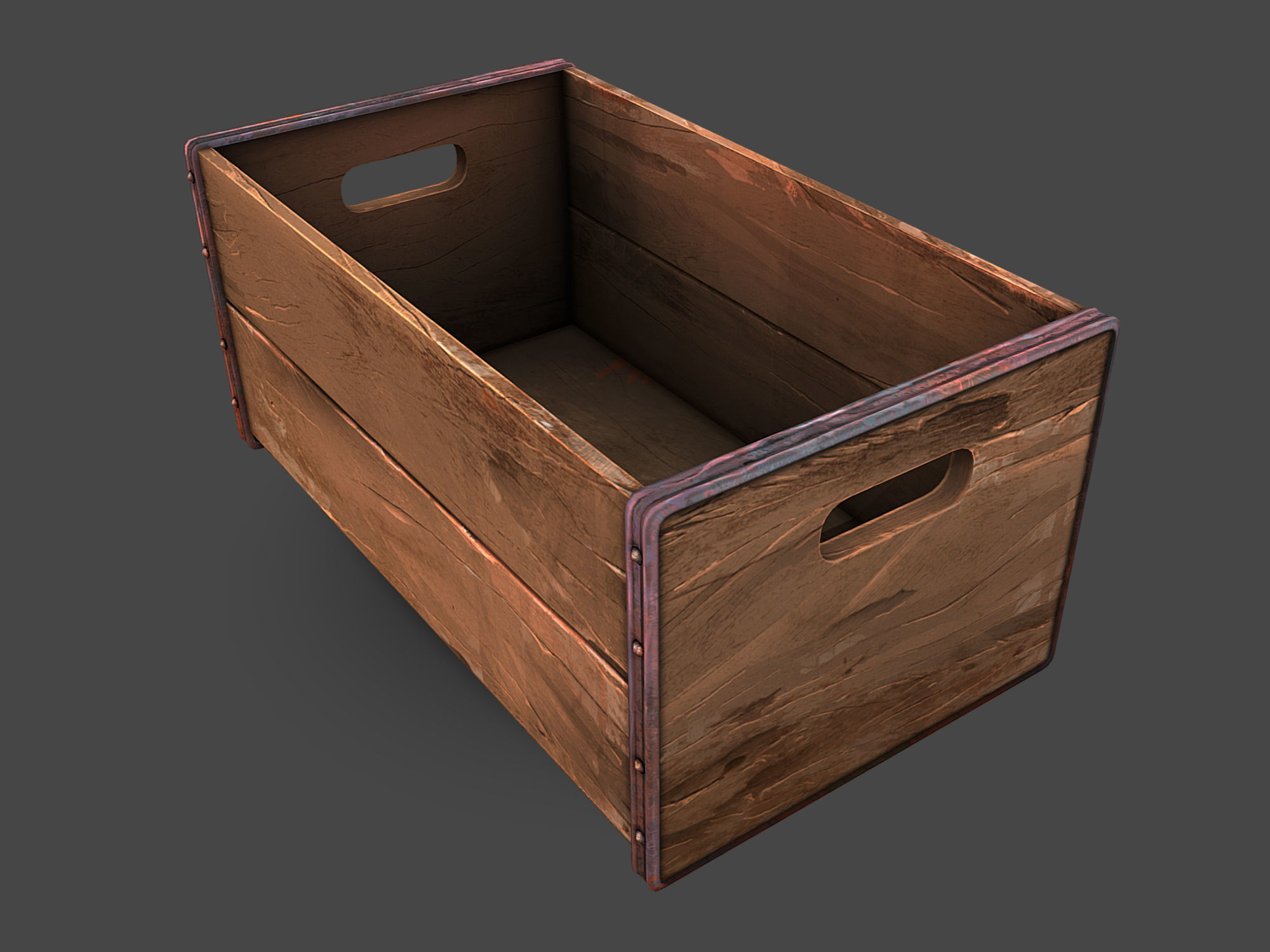 Old Crate  Low-poly 3D model_4