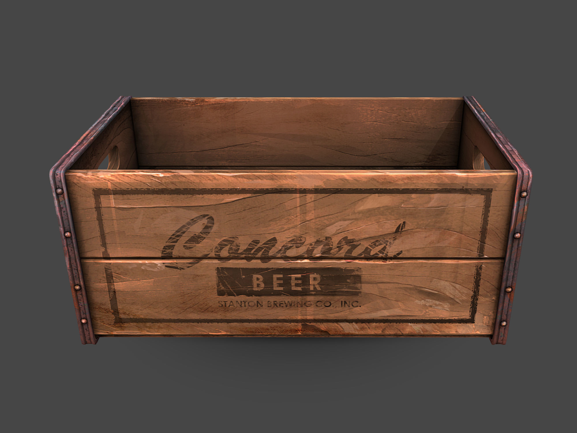 Old Crate  Low-poly 3D model_7