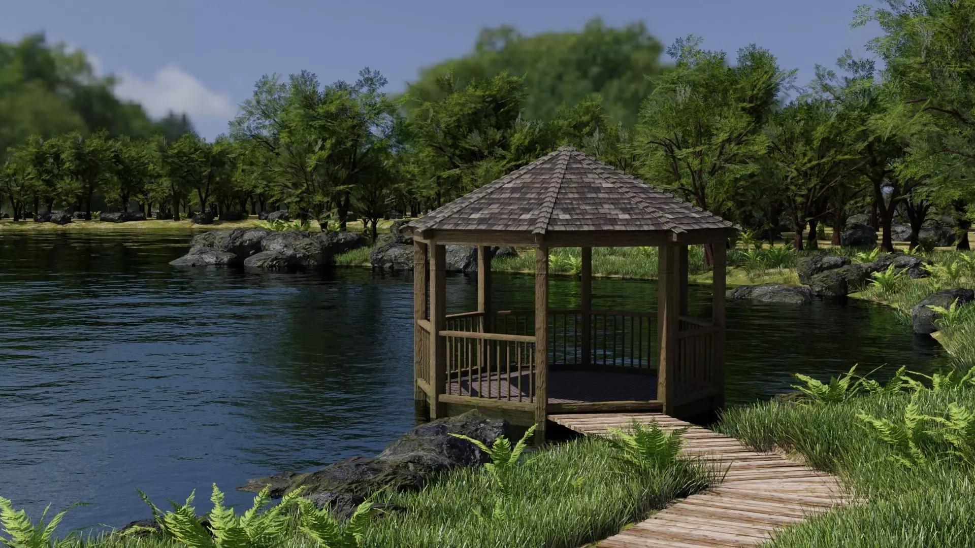 Gazebo Scene 3D model_0