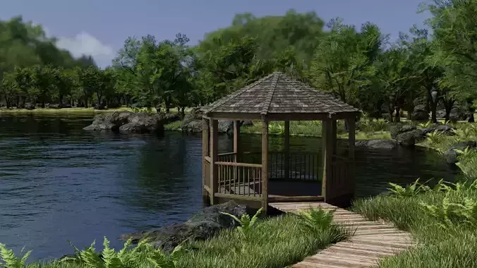 Gazebo Scene 3D model