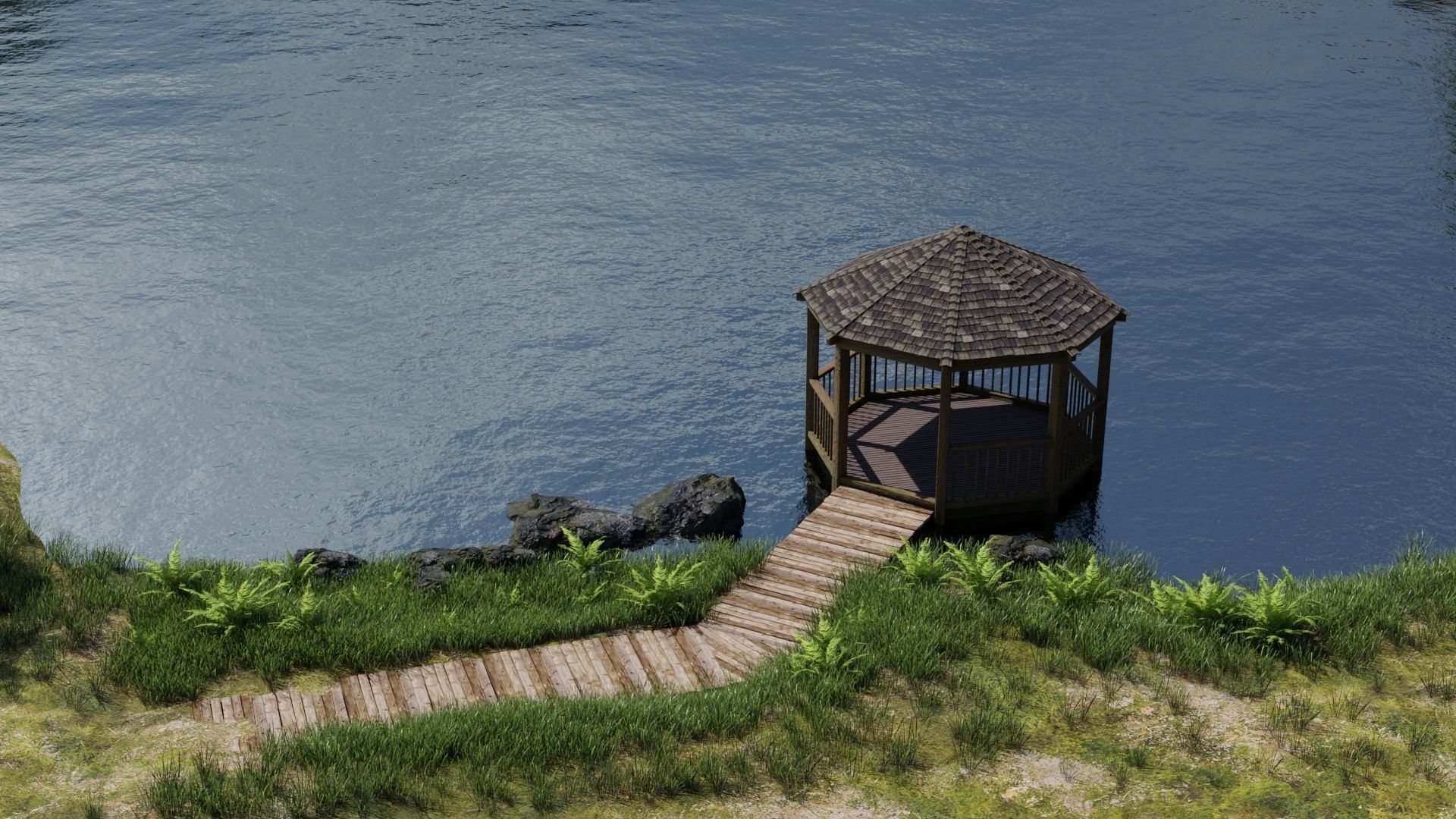 Gazebo Scene 3D model_2
