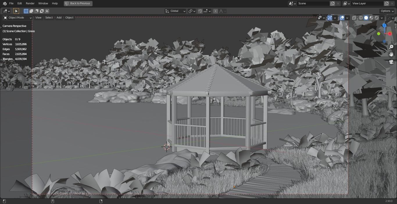 Gazebo Scene 3D model_5