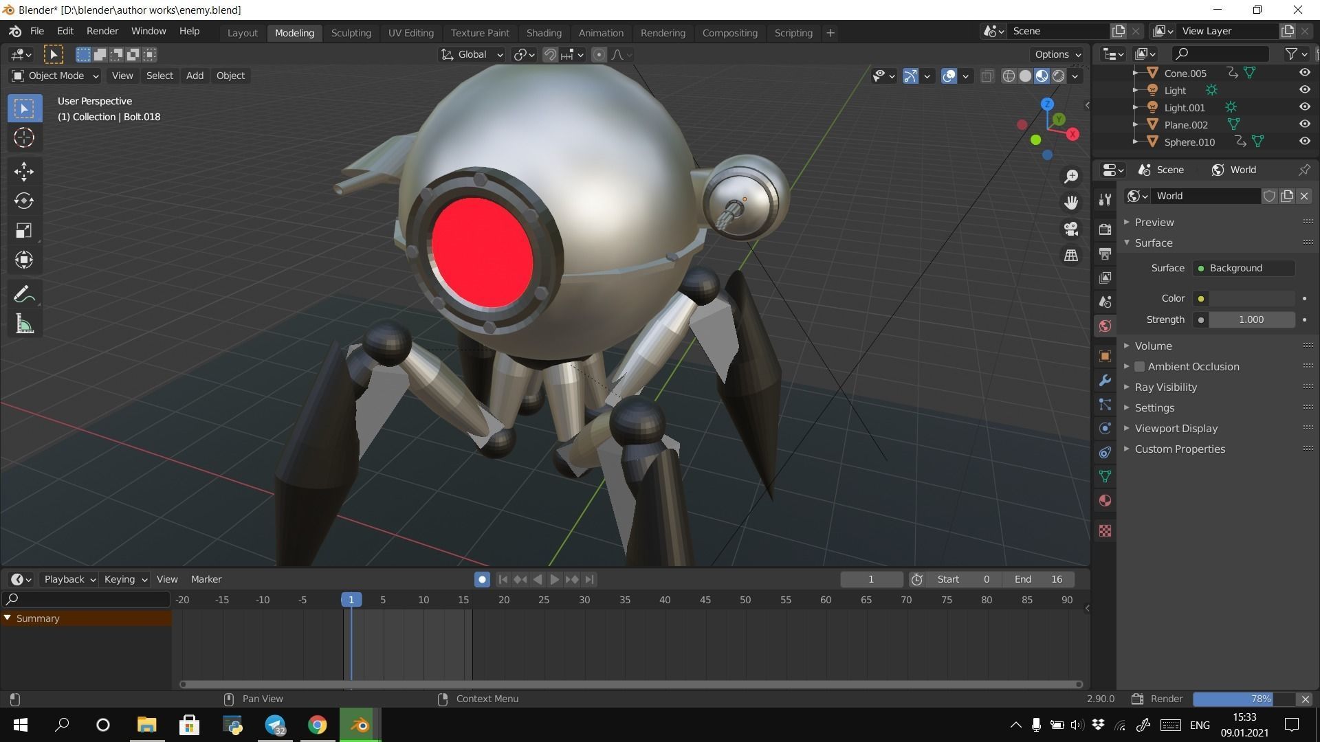 Enemy Robot Low-poly 3D model_4