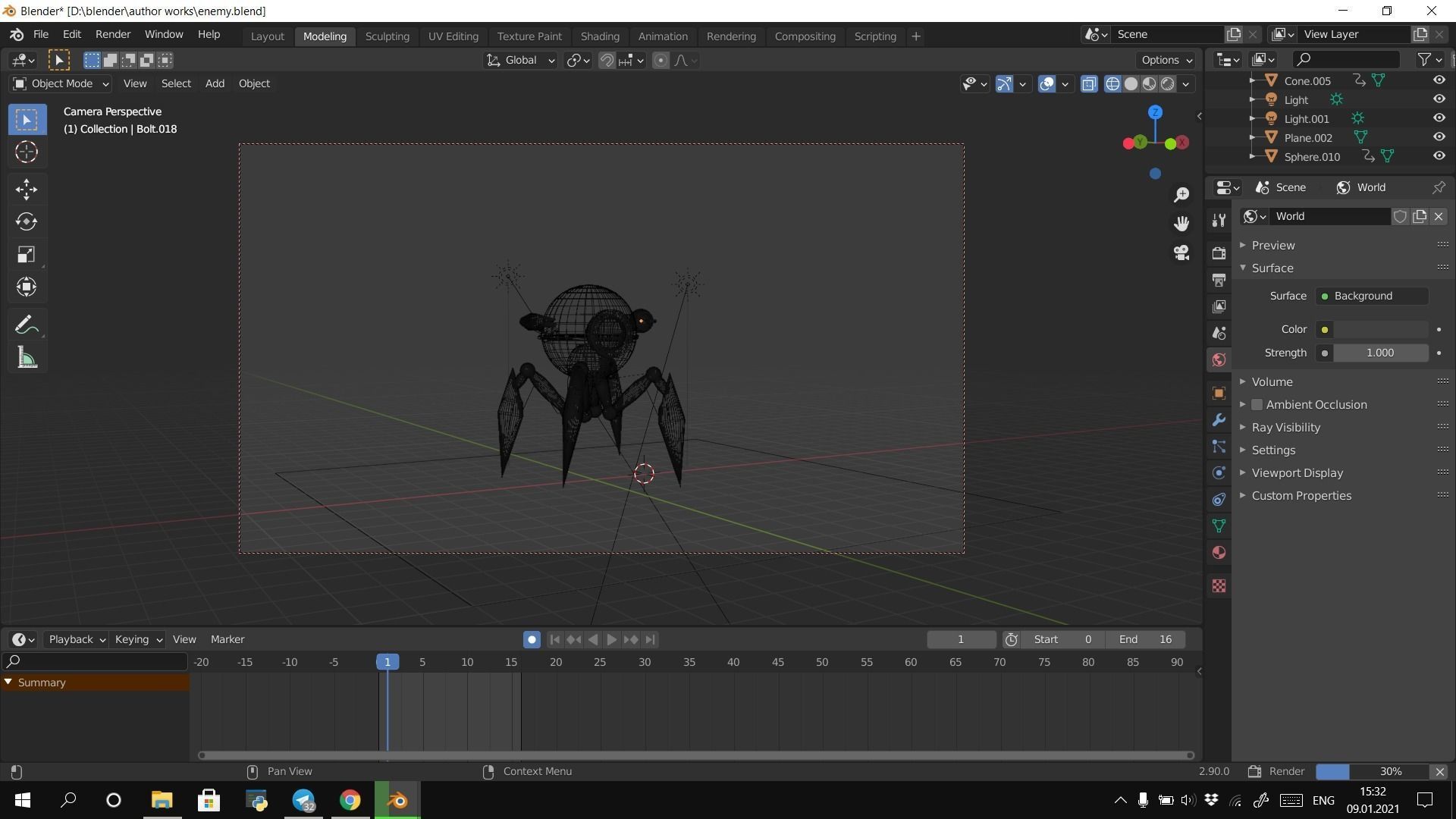 Enemy Robot Low-poly 3D model_1