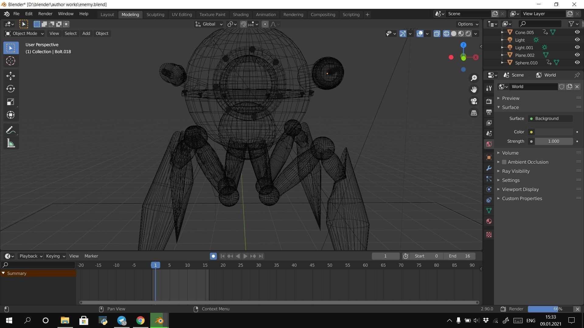 Enemy Robot Low-poly 3D model_3
