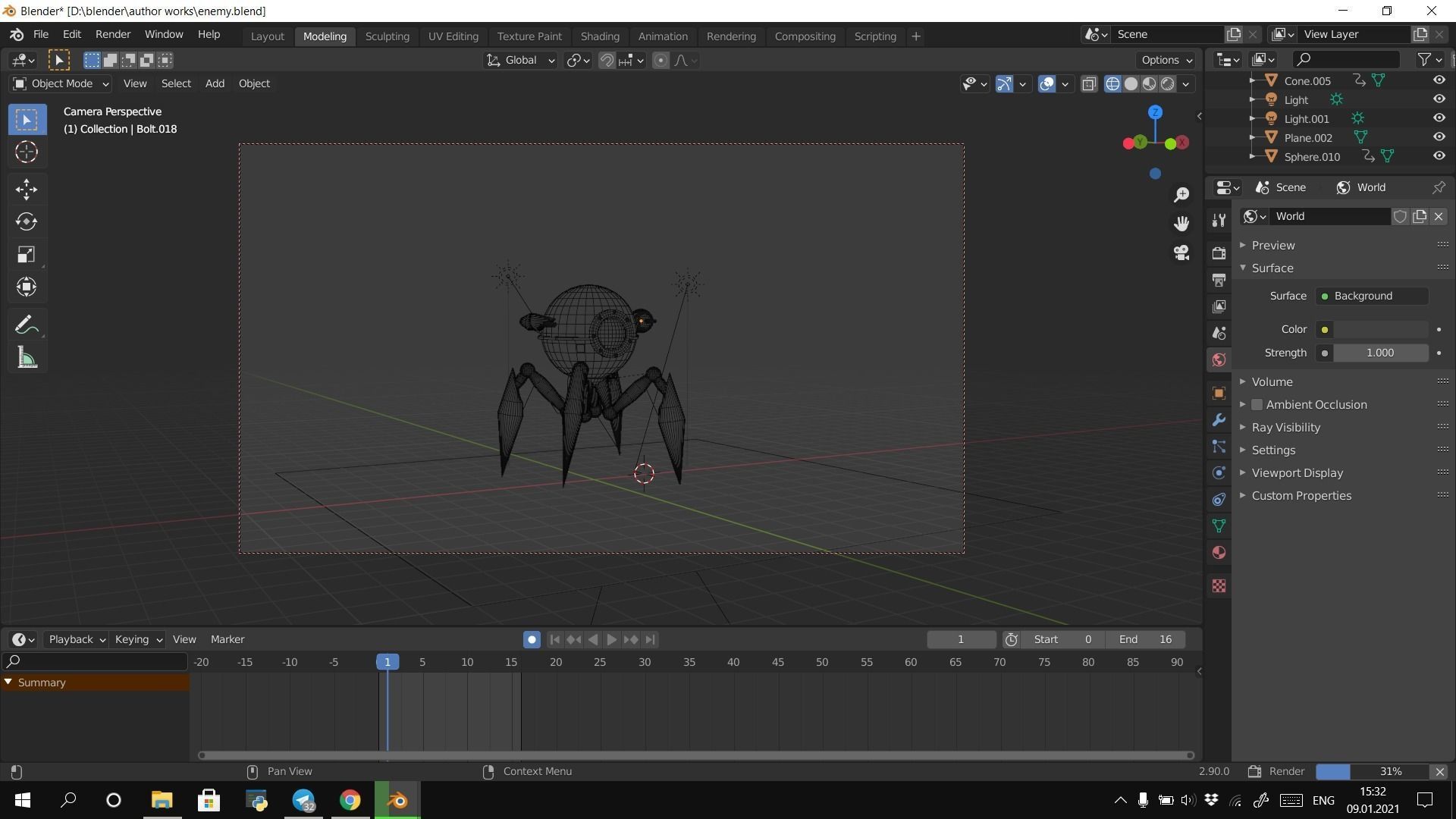 Enemy Robot Low-poly 3D model_2