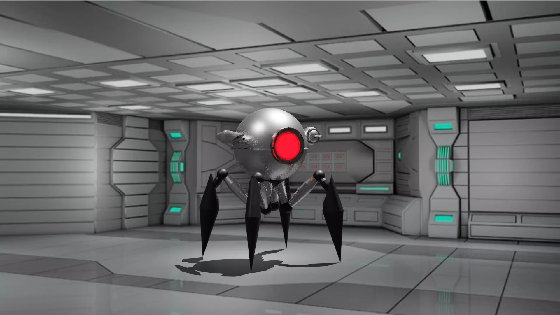 Enemy Robot Low-poly 3D model_0