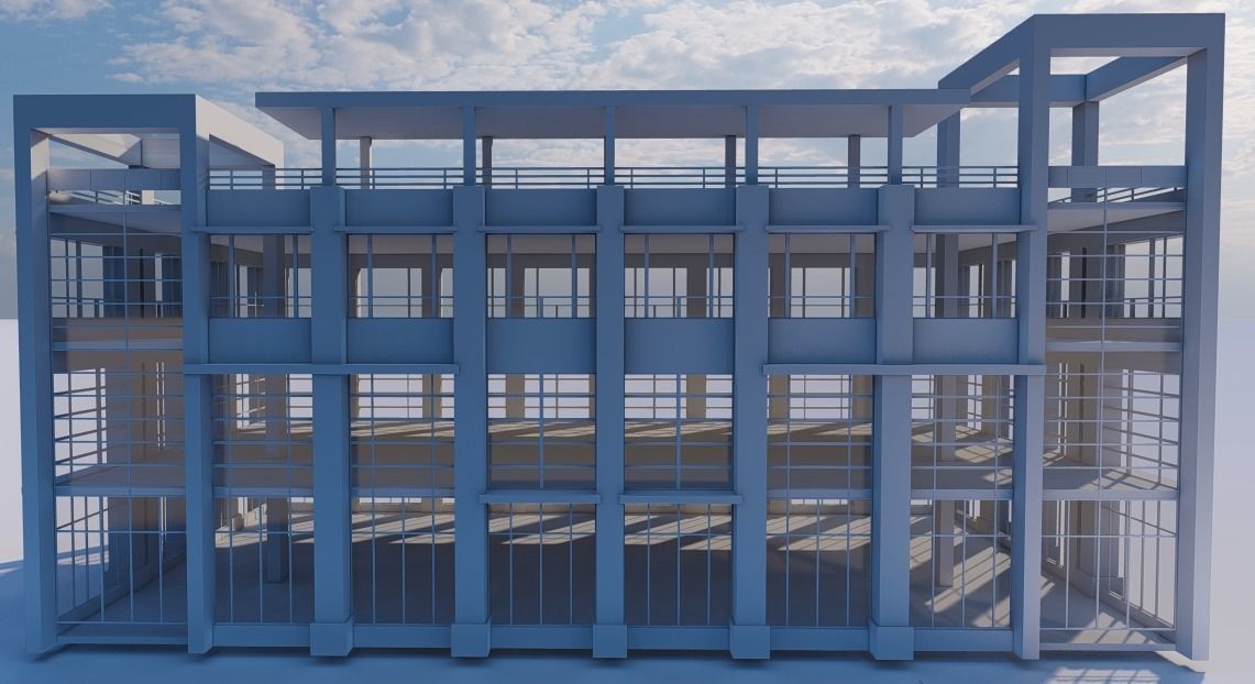 Public Building 03 Low-poly 3D model_7