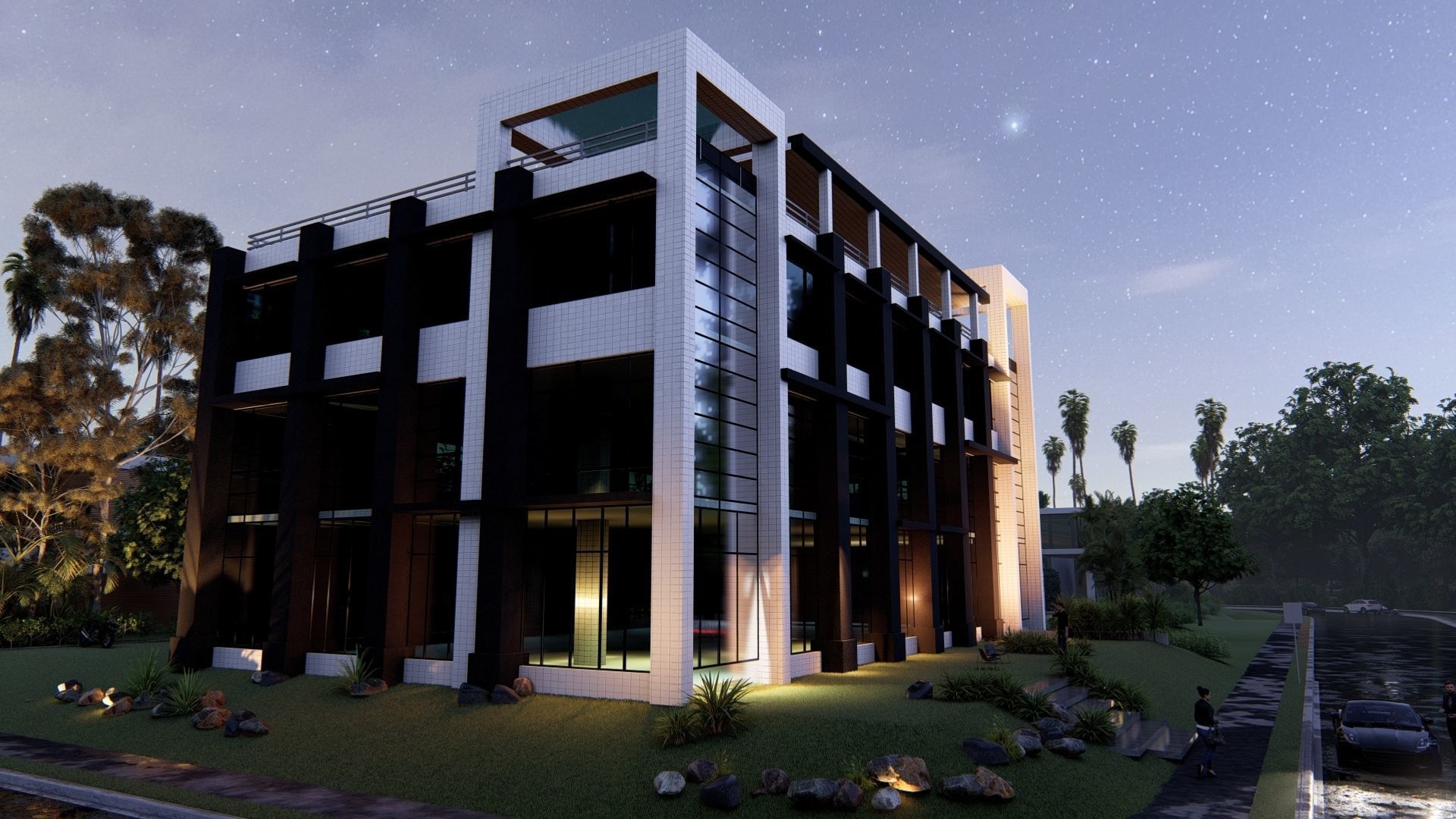 Public Building 03 Low-poly 3D model_1