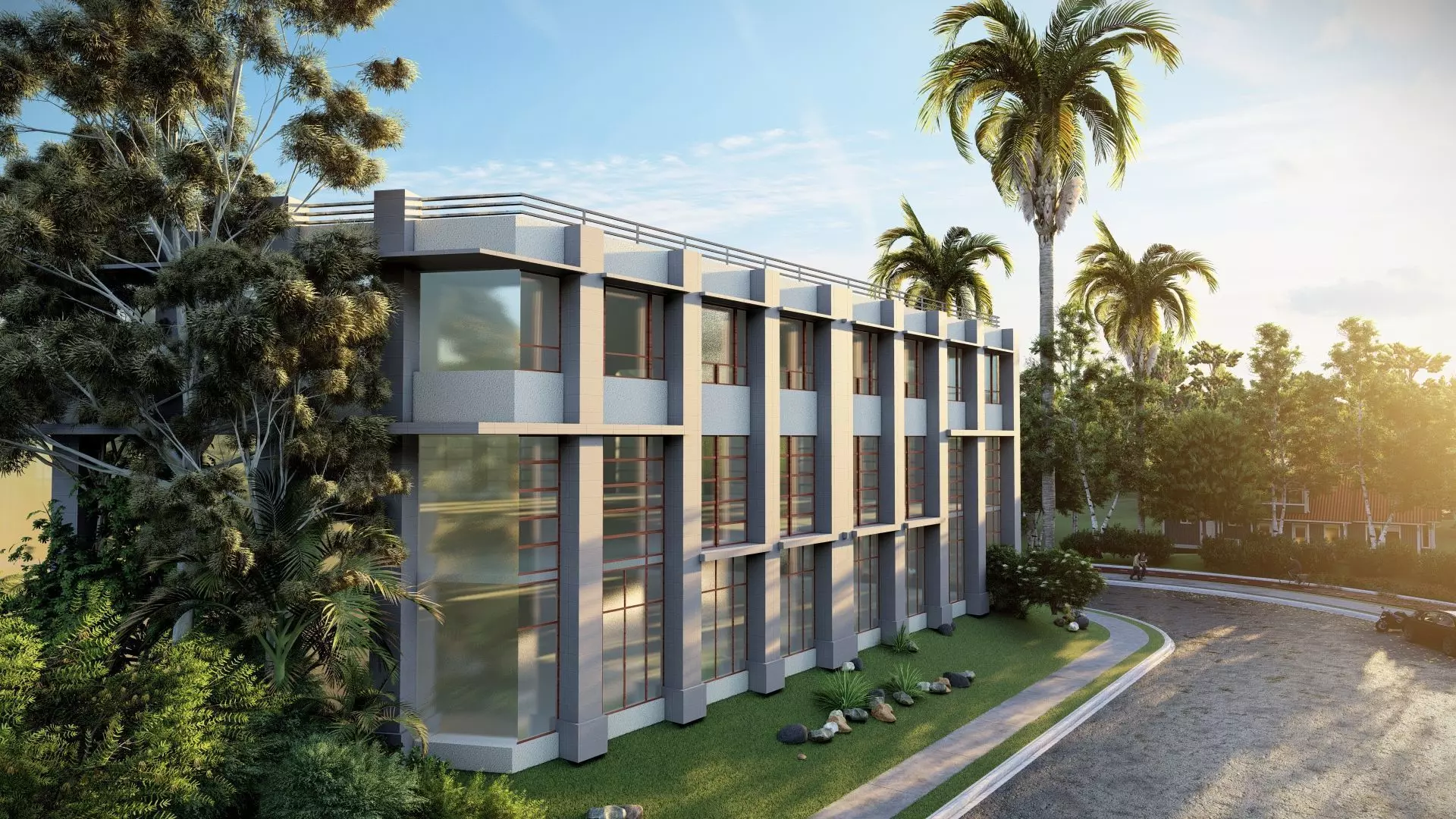 Public Building 04 Low-poly 3D model_0