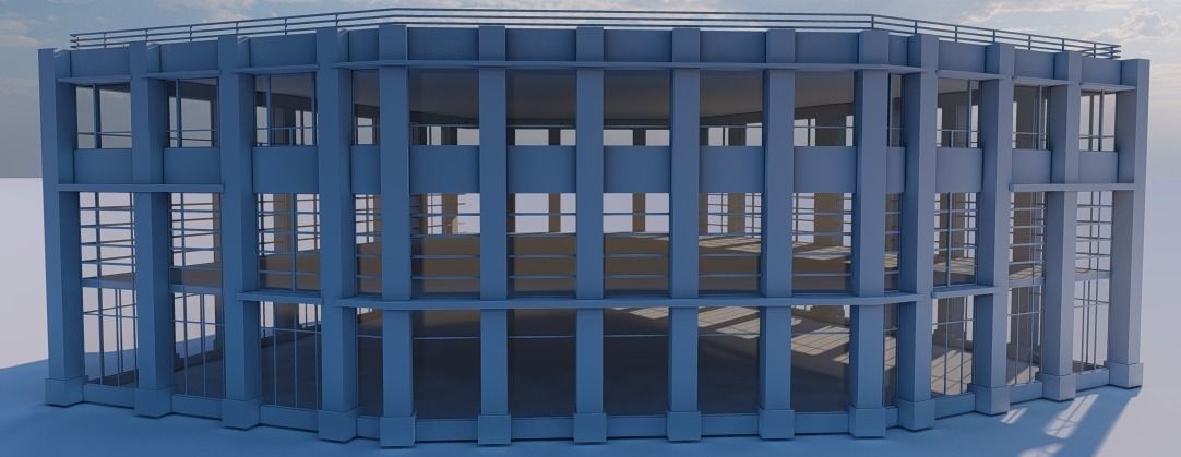 Public Building 04 Low-poly 3D model_7
