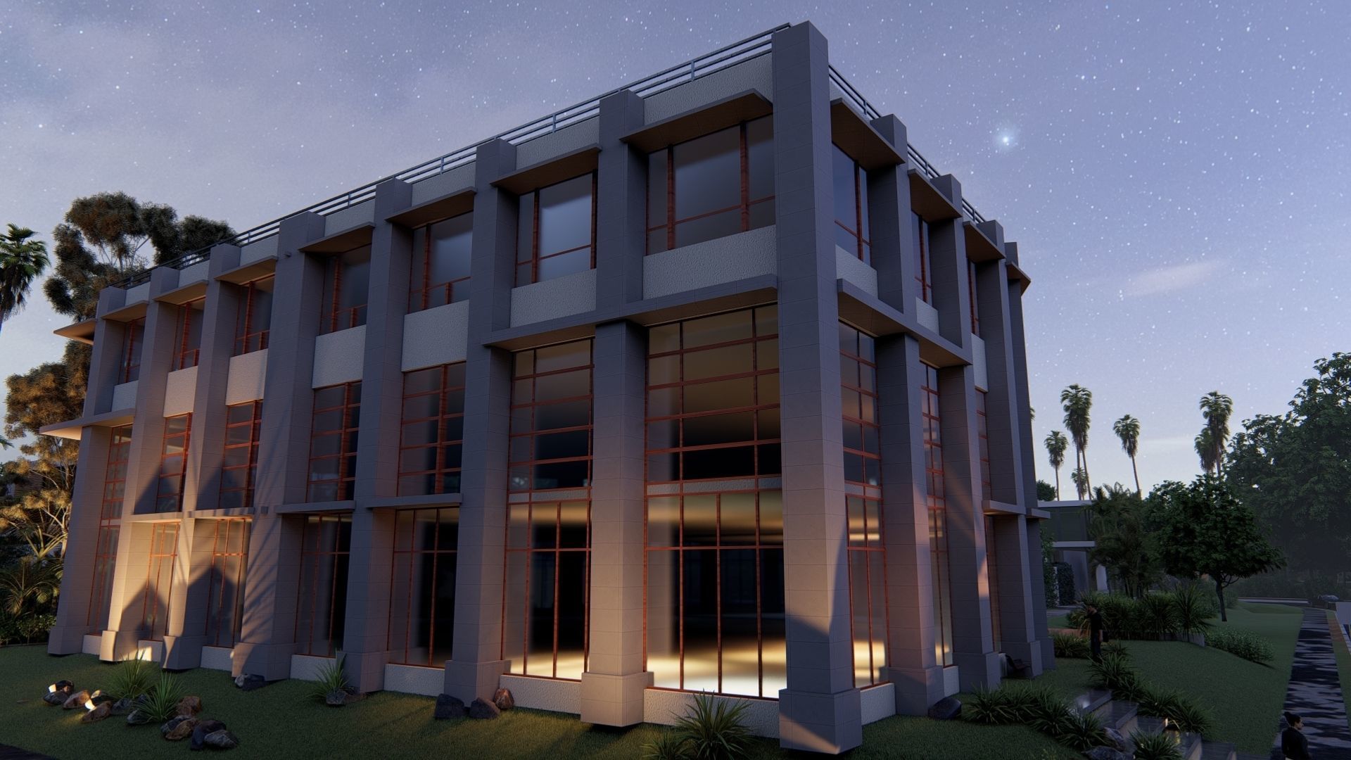 Public Building 04 Low-poly 3D model_3