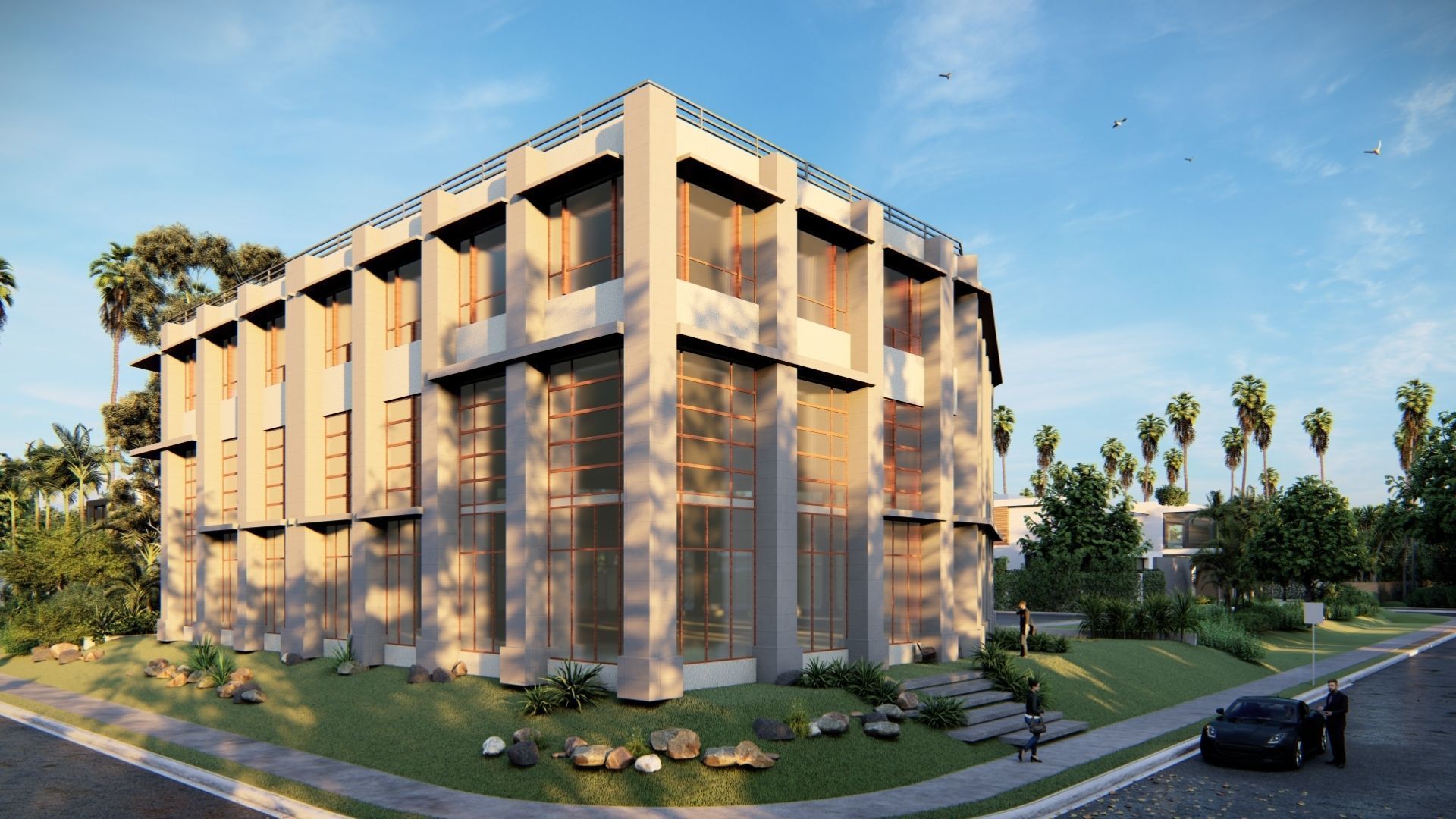 Public Building 04 Low-poly 3D model_1