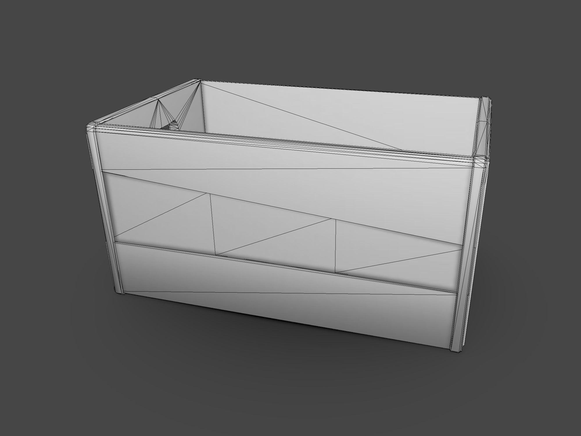 Old Crate Low-poly 3D model_7