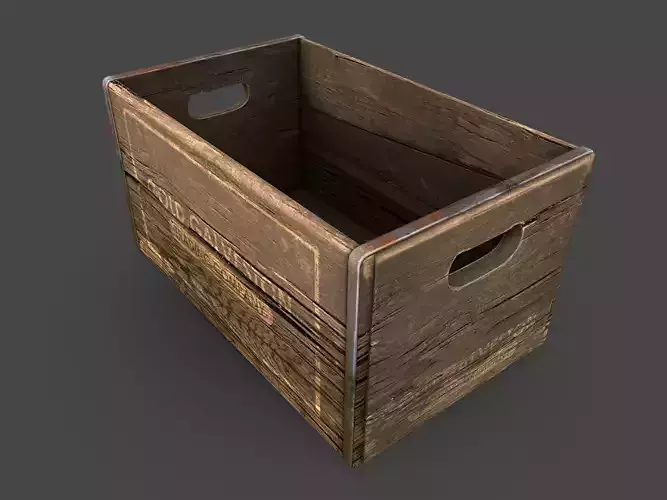 Old Crate Low-poly 3D model