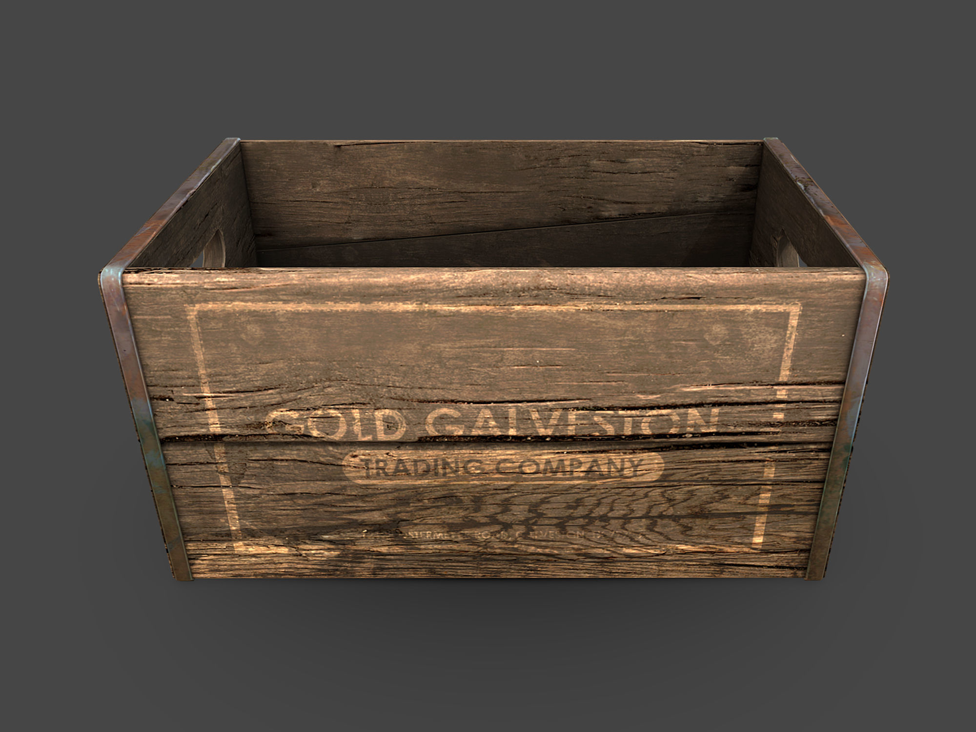 Old Crate Low-poly 3D model_3