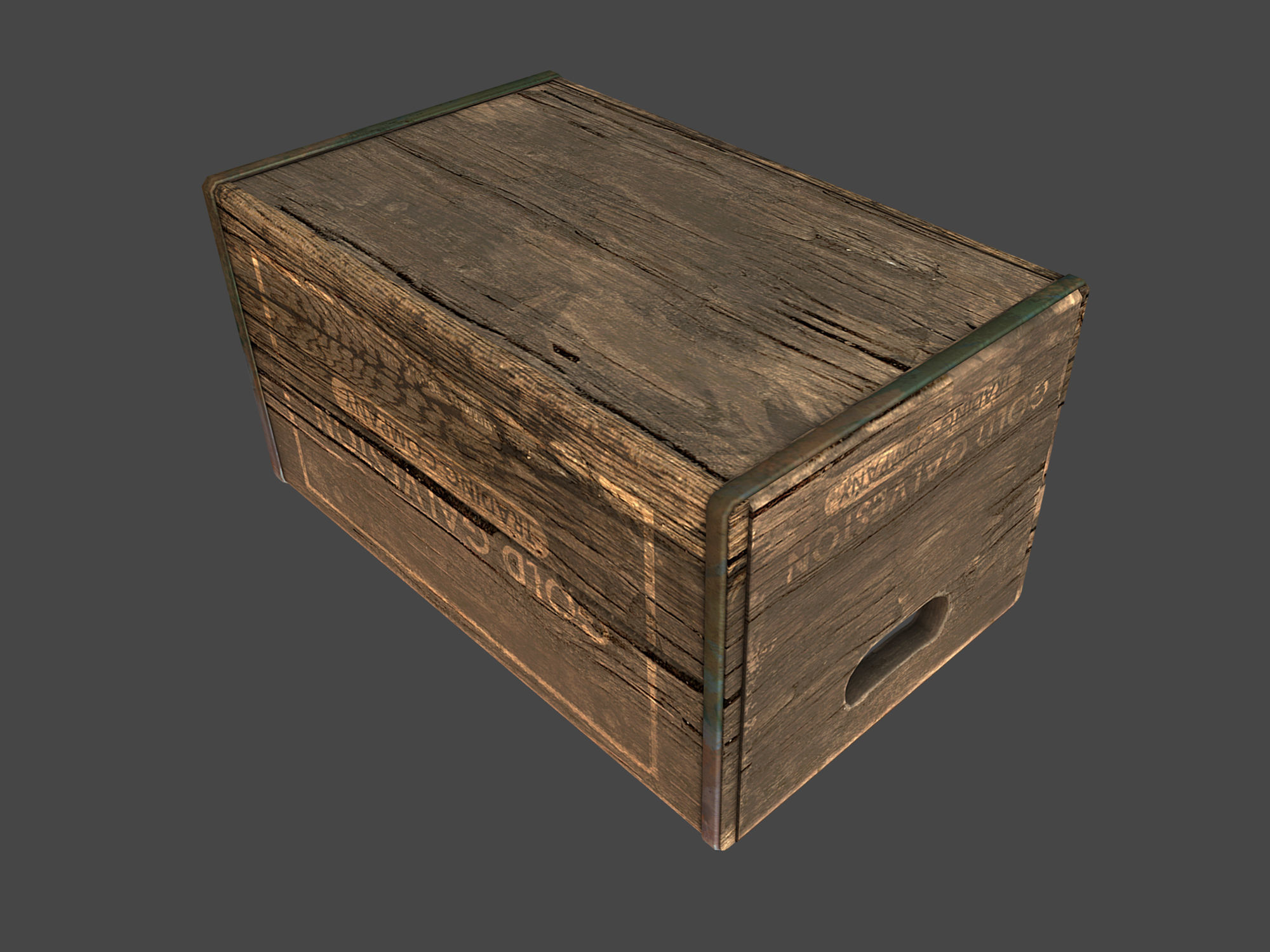 Old Crate Low-poly 3D model_8