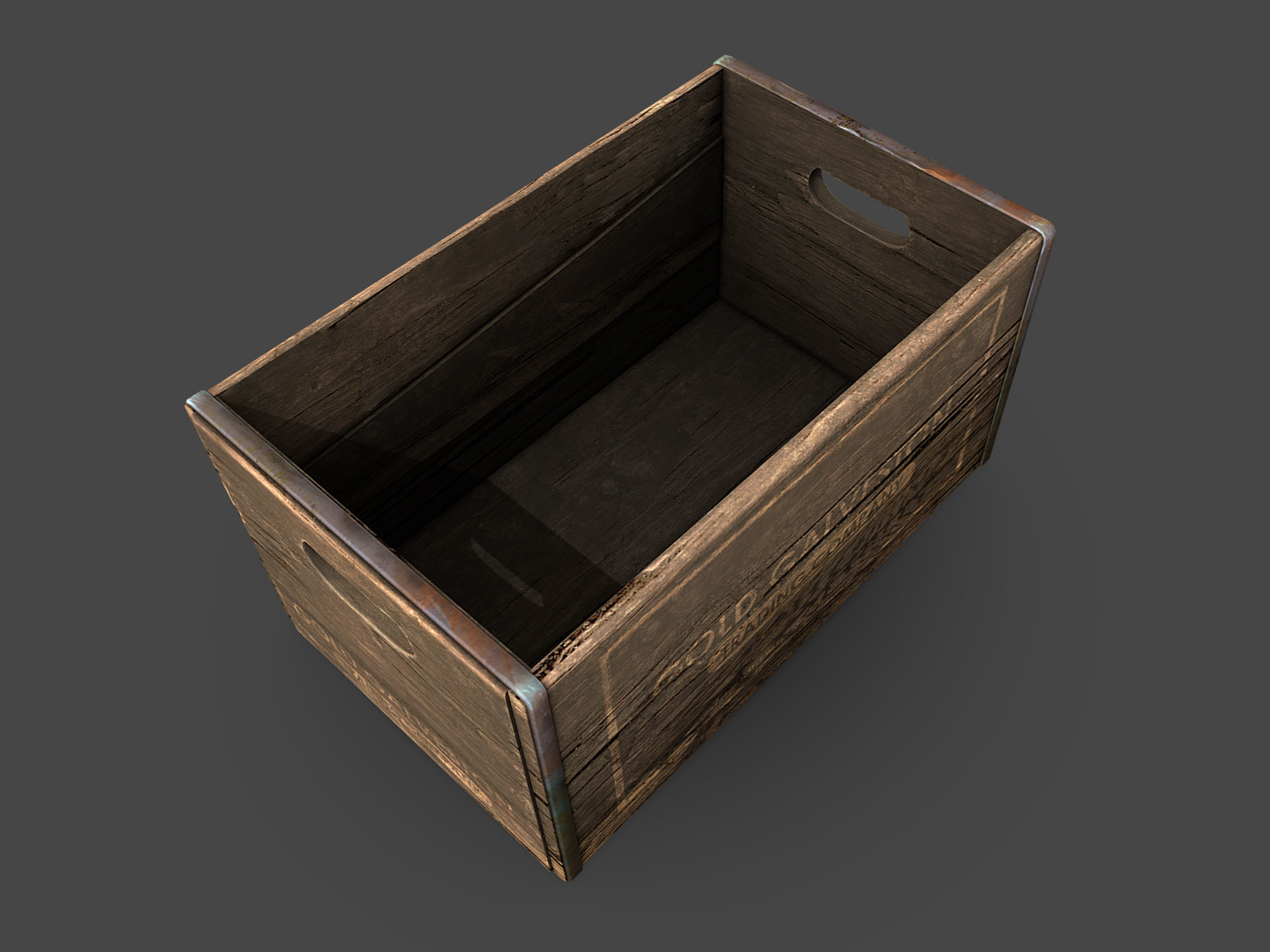 Old Crate Low-poly 3D model_5