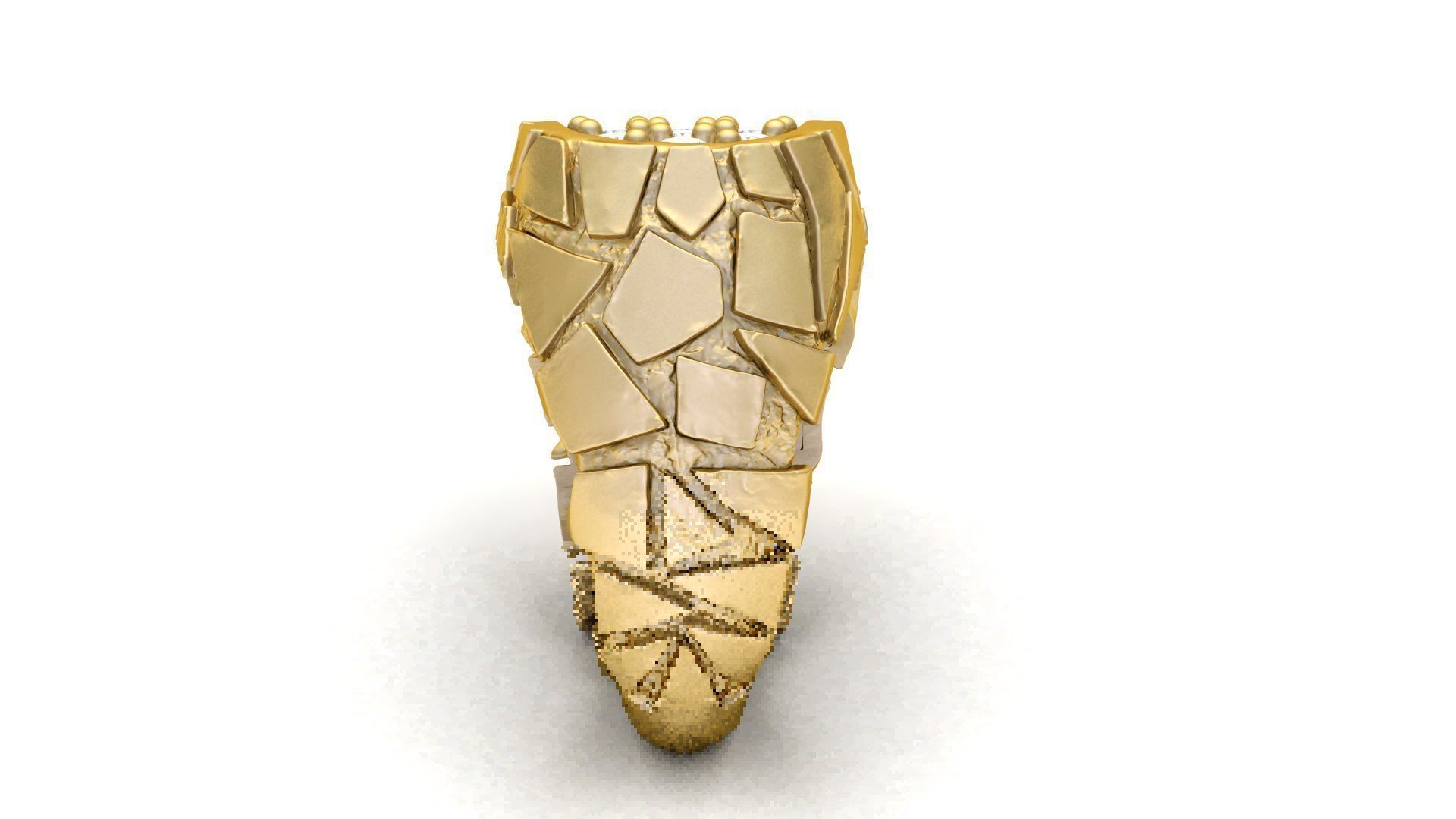 Gents Diamond  Nugget Ring 13 3D print model_5