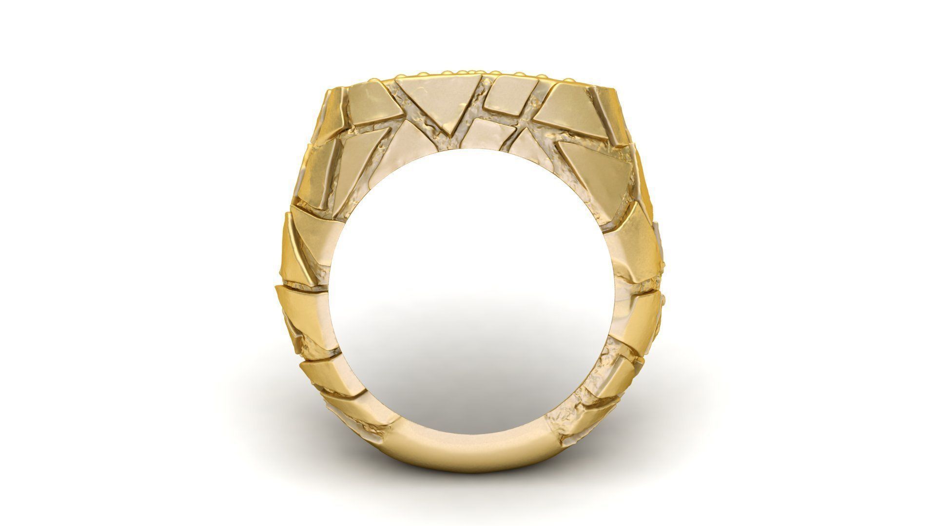 Gents Diamond  Nugget Ring 13 3D print model_3