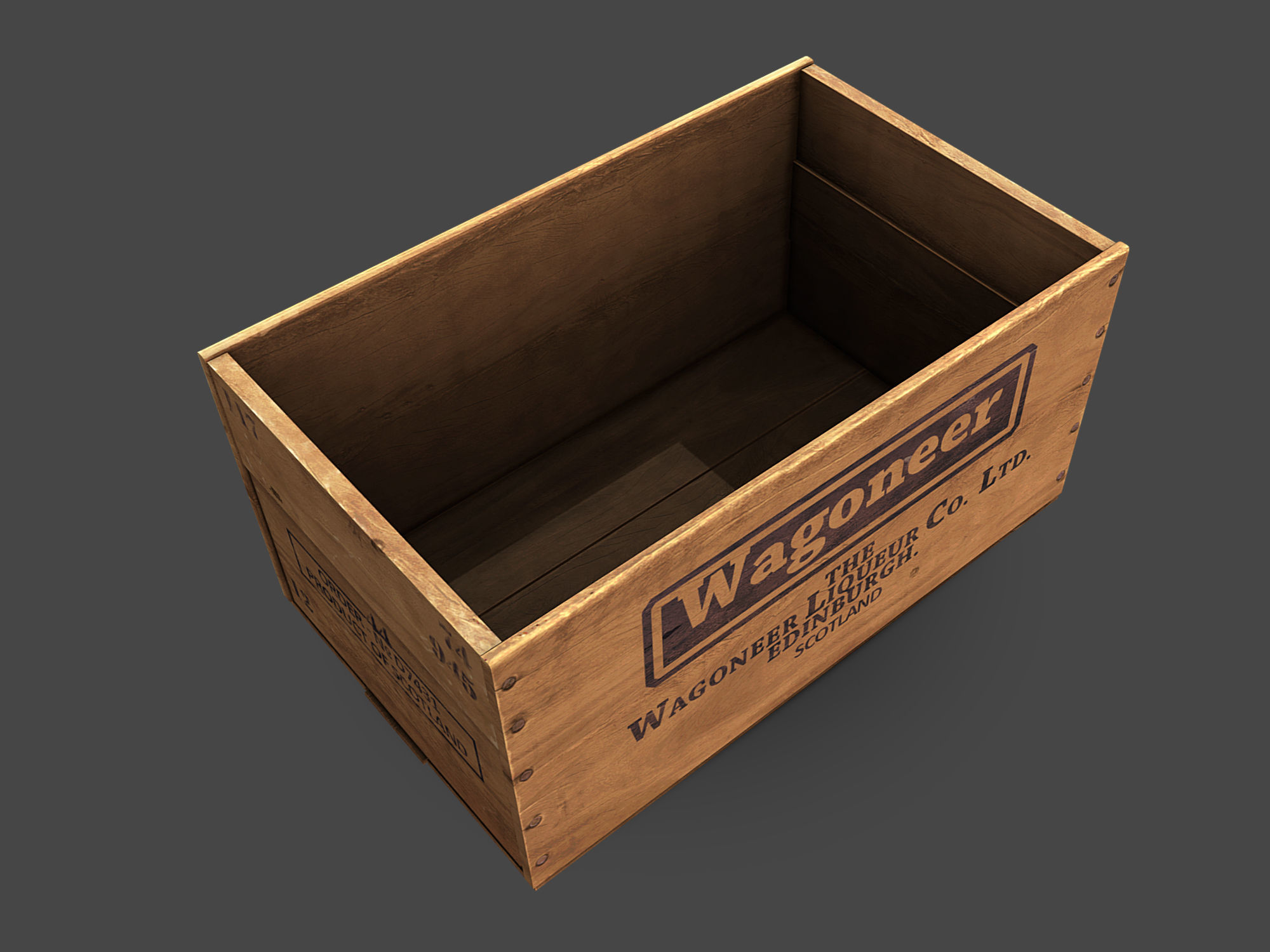 Old Crate Low-poly 3D model_5