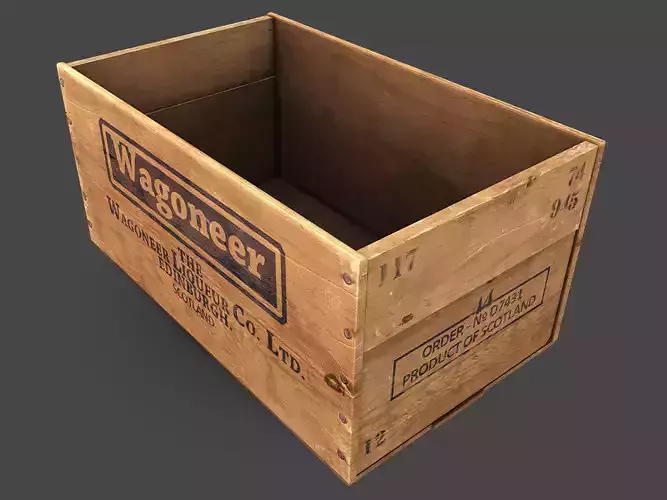 Old Crate Low-poly 3D model