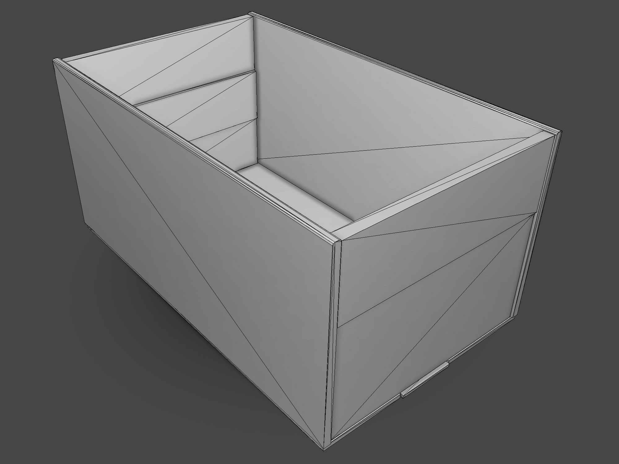 Old Crate Low-poly 3D model_2