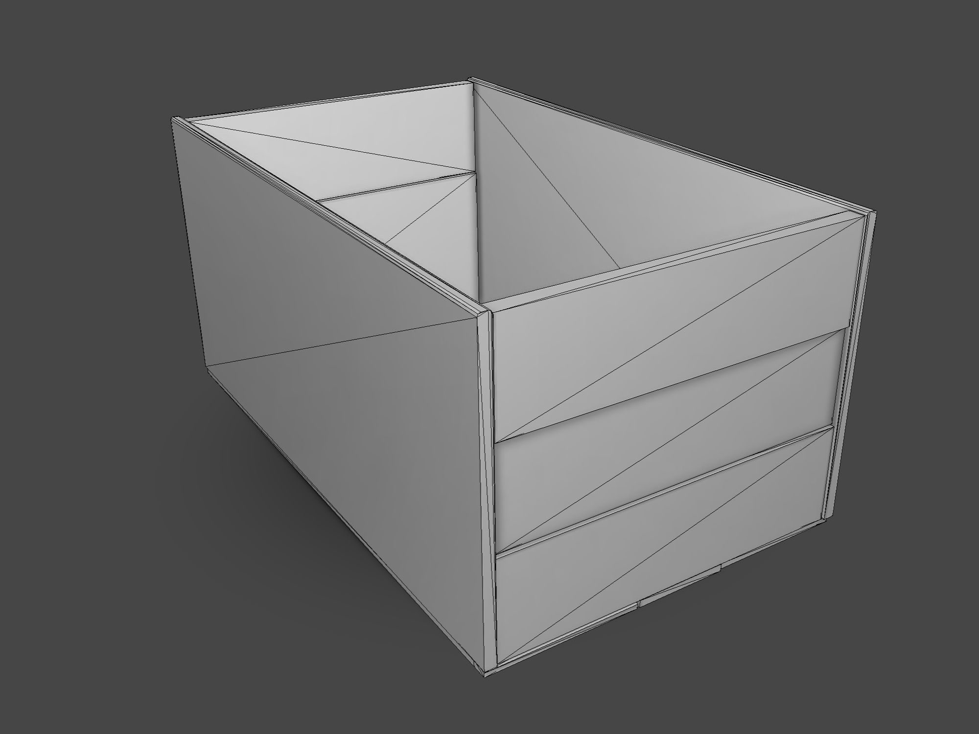 Old Crate Low-poly 3D model_4