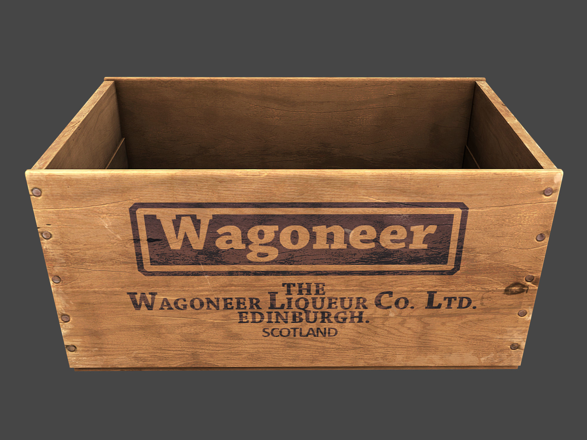 Old Crate Low-poly 3D model_7