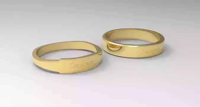 Designer Couple Ring Gold