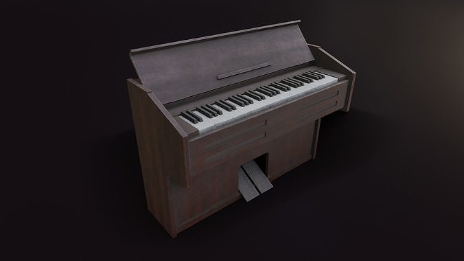 Old Dirty Japanese School Piano Low-poly 3D model