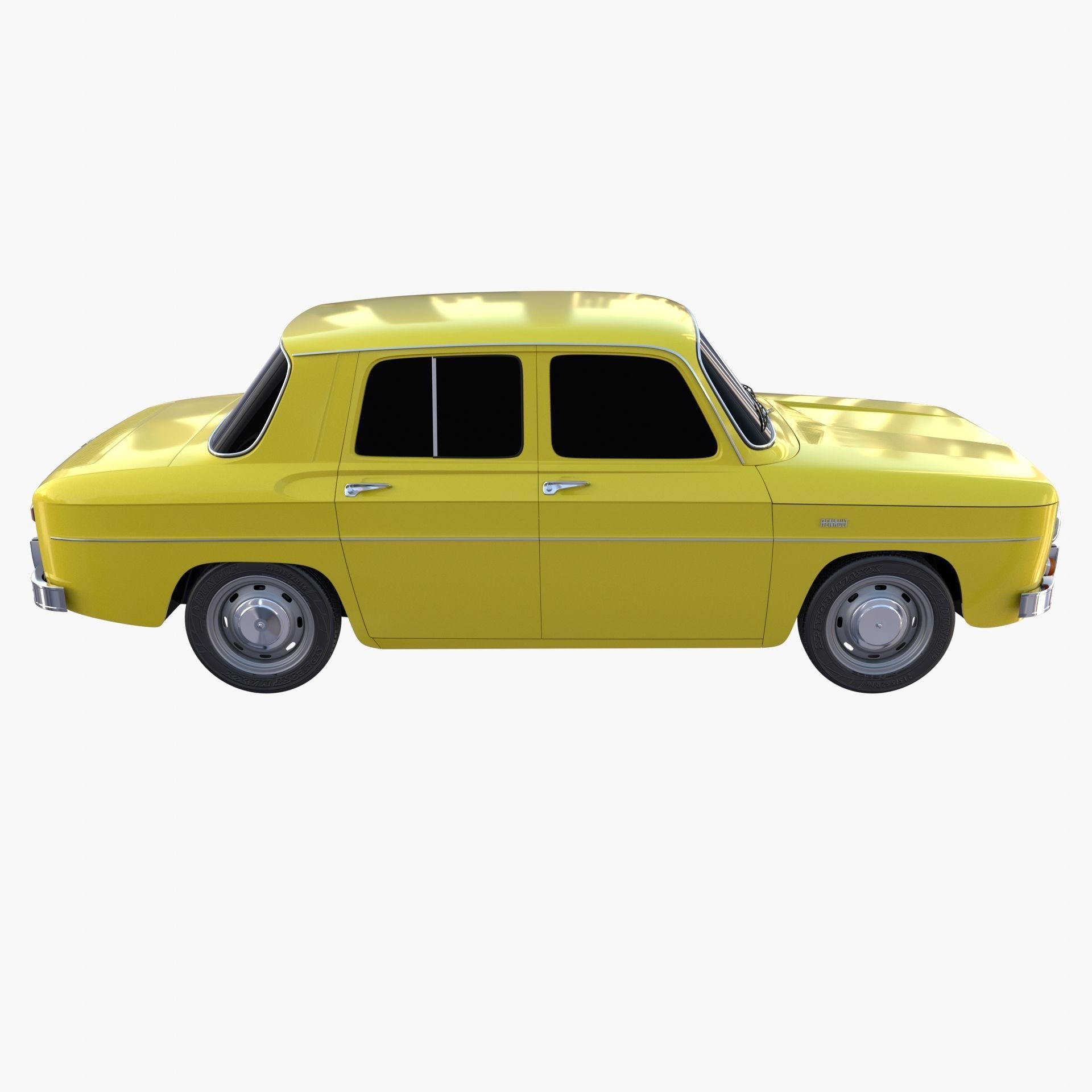 Renault 8 Yellow 3D model_13