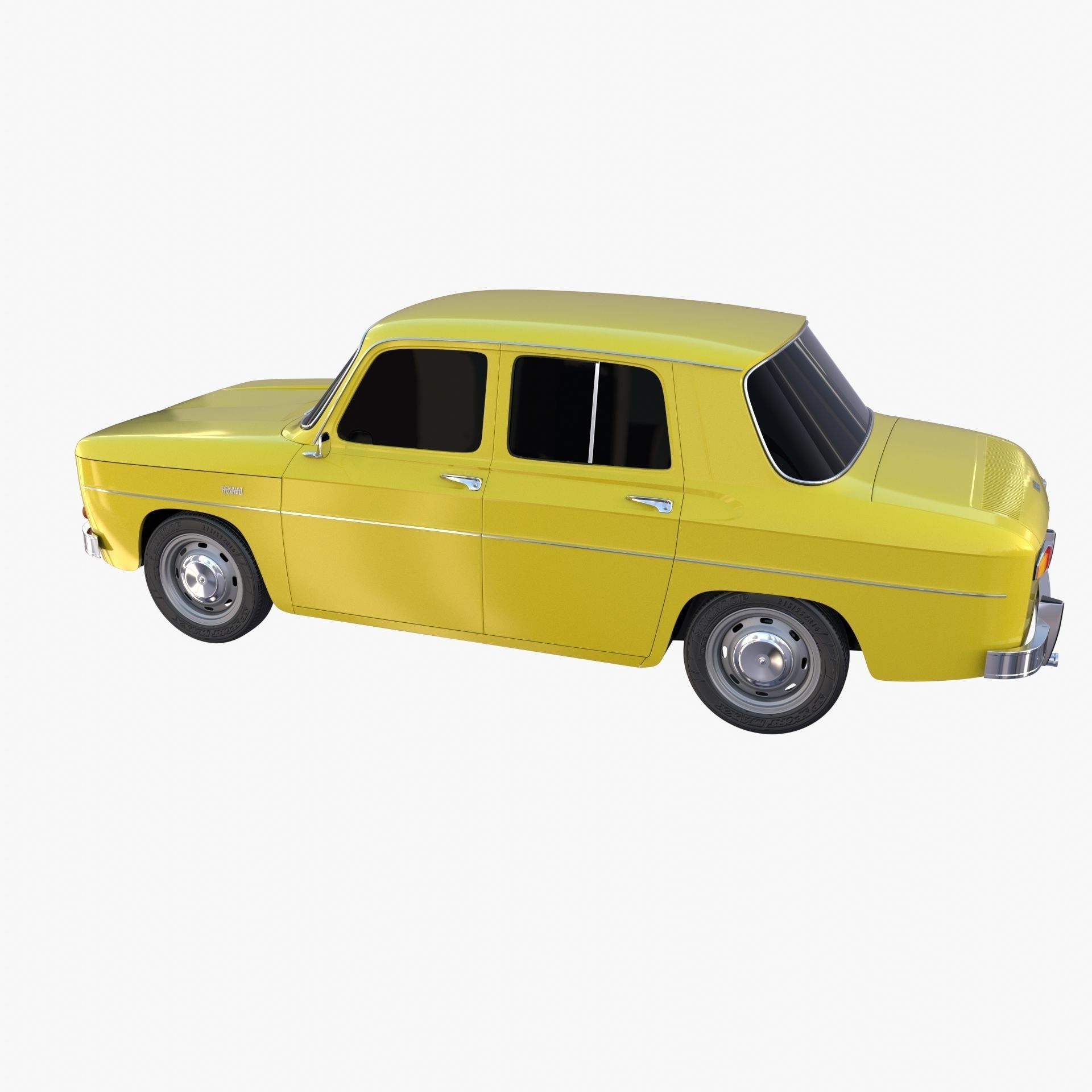 Renault 8 Yellow 3D model_10