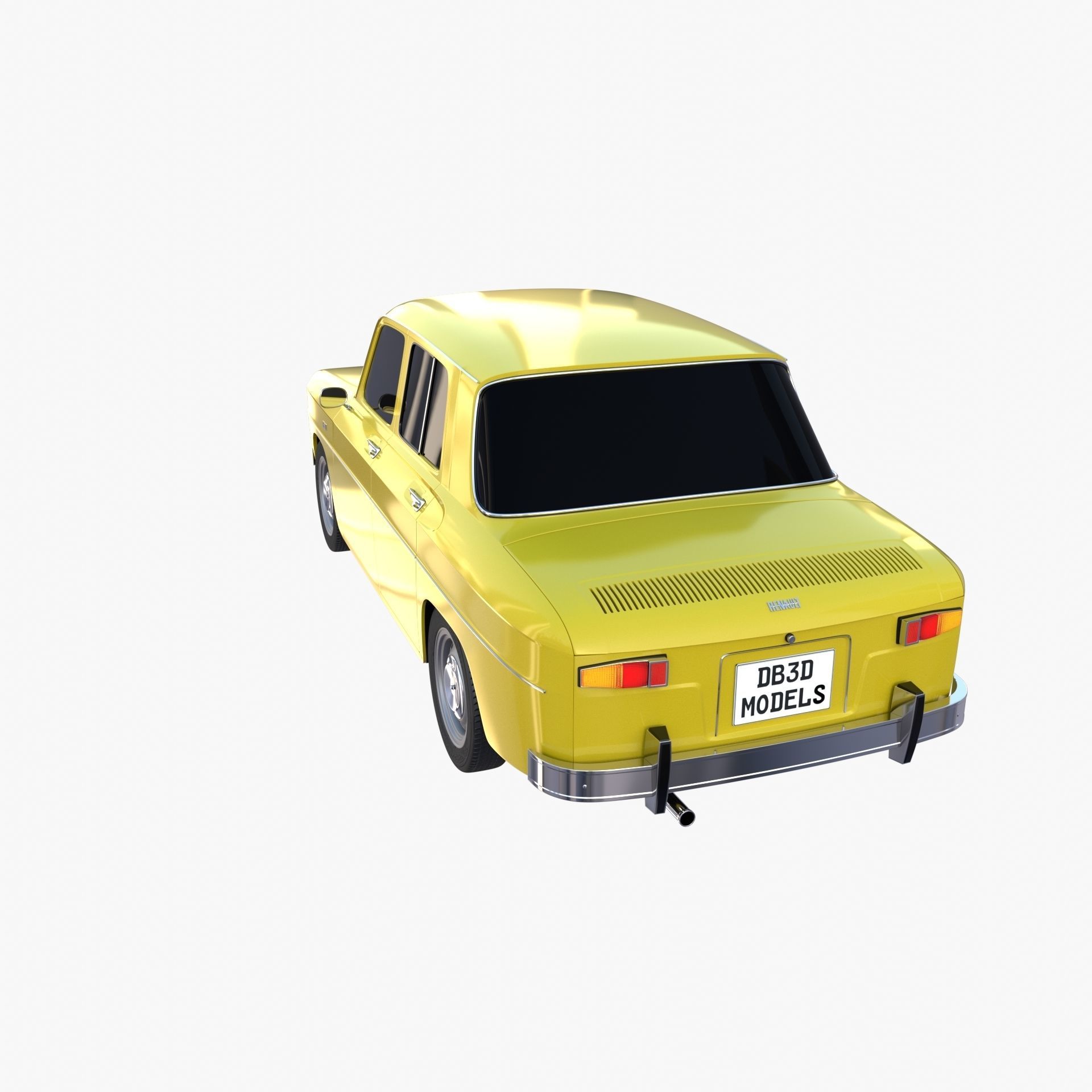 Renault 8 Yellow 3D model_11
