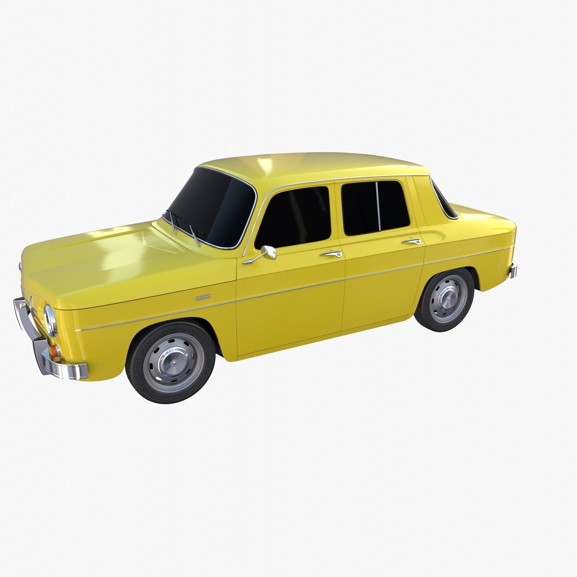 Renault 8 Yellow 3D model_9