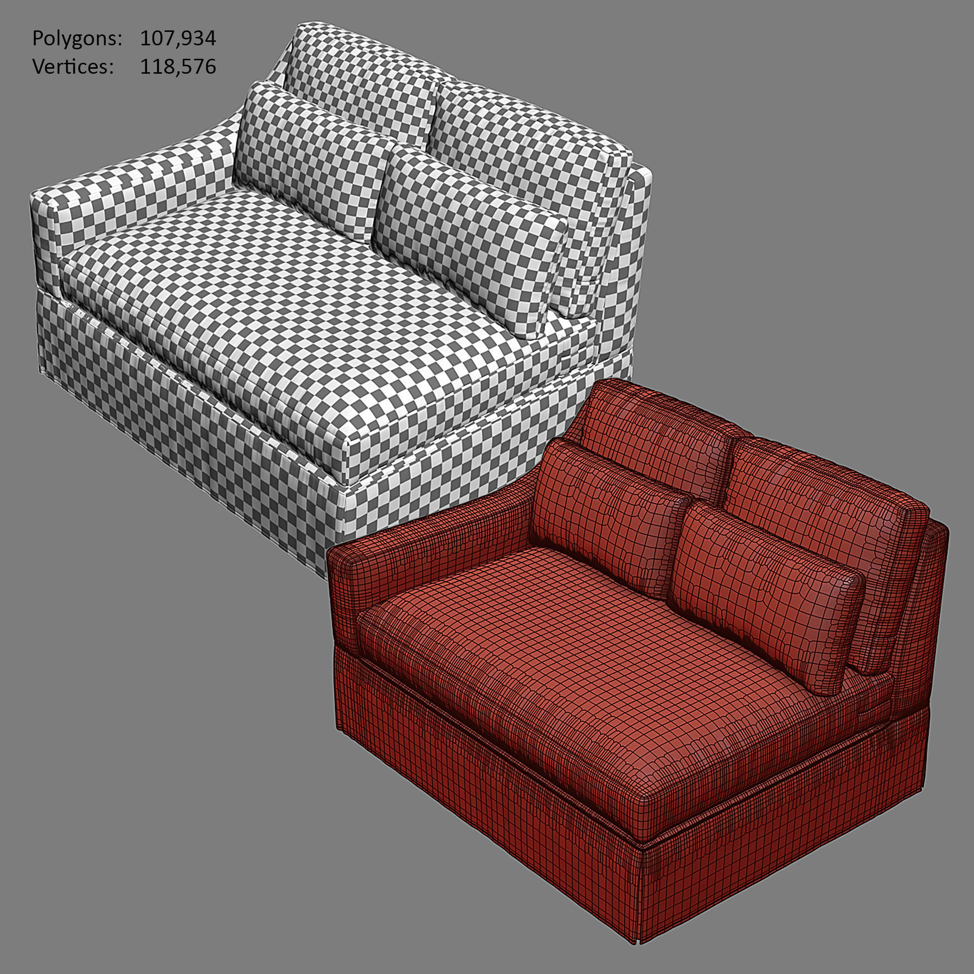 YORK Slope Arm Slipcovered Sofa Chaise Sectional 3D model_3