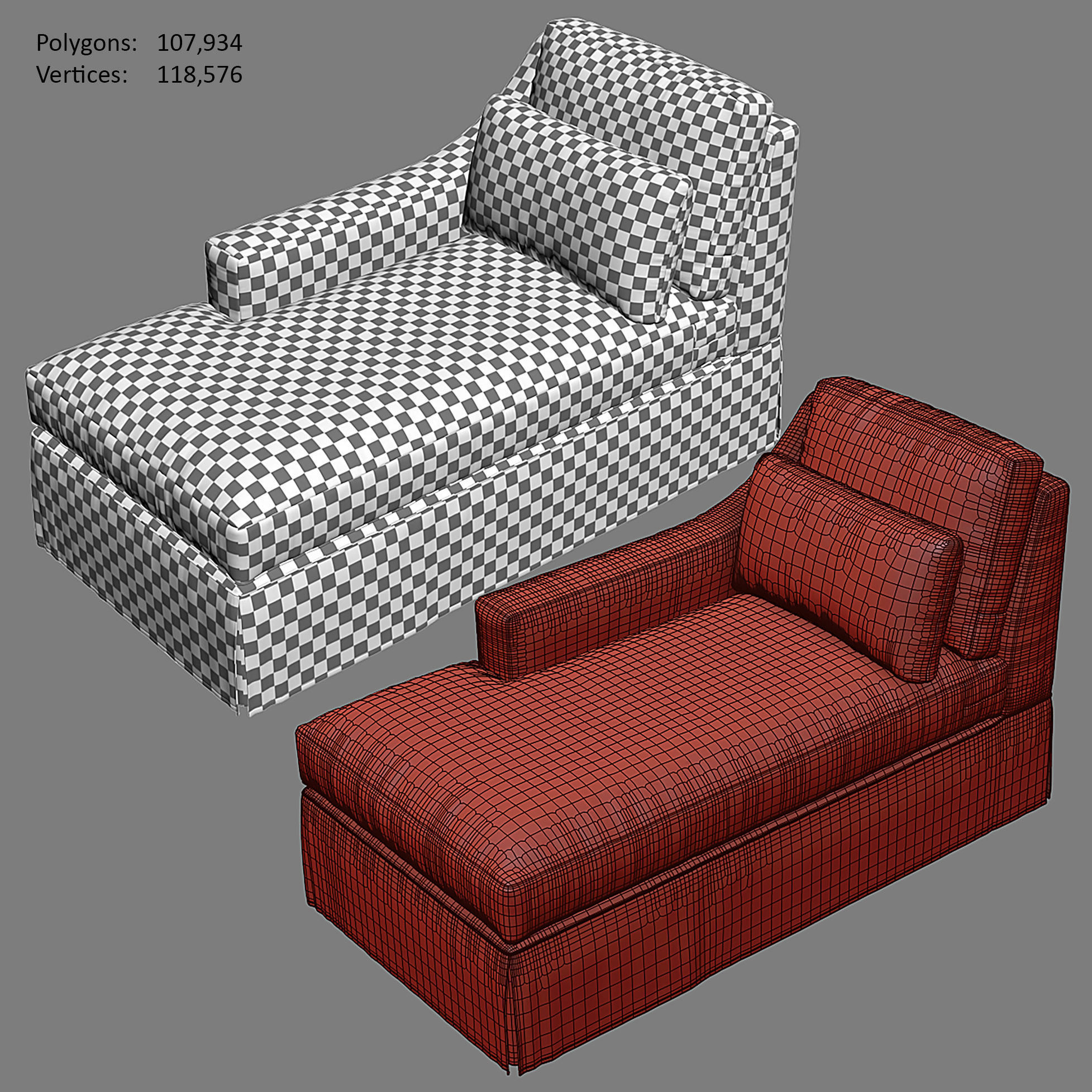 YORK Slope Arm Slipcovered Sofa Chaise Sectional 3D model_4