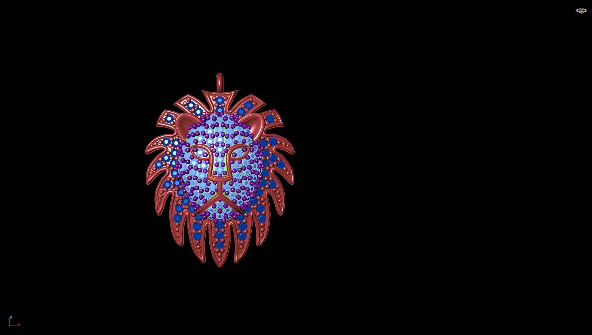 Lion Pendant 3D print model_0