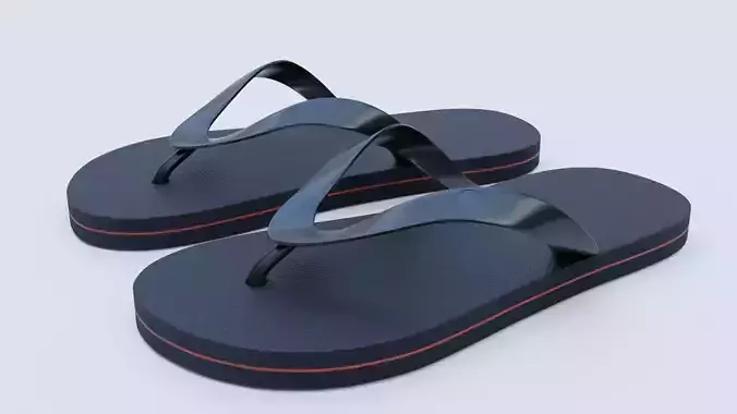 well modeled flip flops or sandals  3D model