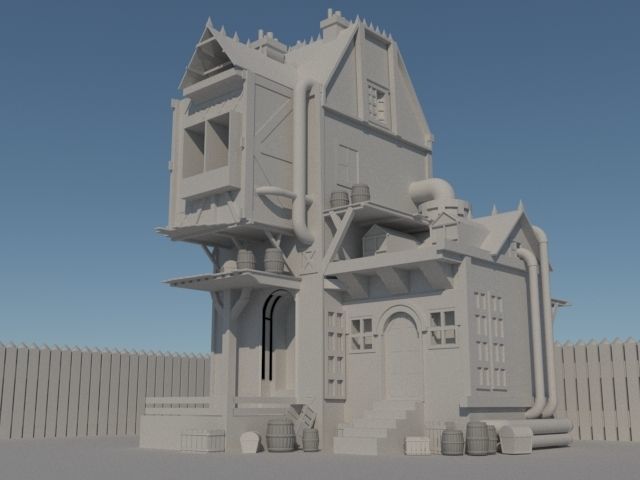 House Model steampunk 3D print model_1