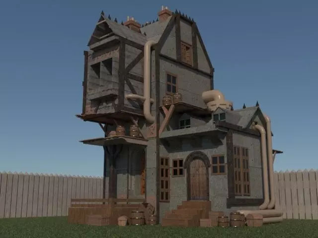 House Model steampunk 3D print model_0
