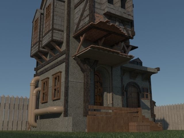 House Model steampunk 3D print model_7
